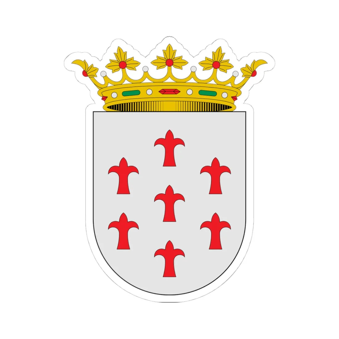 Escudo de Alcantarilla Murcia (Spain) (Coat of Arms) STICKER Vinyl Kiss-Cut Decal 4 Inch White - The Sticker Space