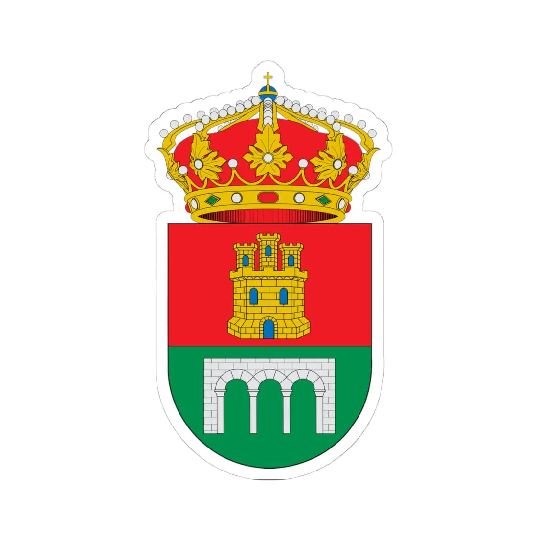 Escudo de Alcaucin (Spain) (Coat of Arms) STICKER Vinyl Kiss-Cut Decal 4 Inch White - The Sticker Space