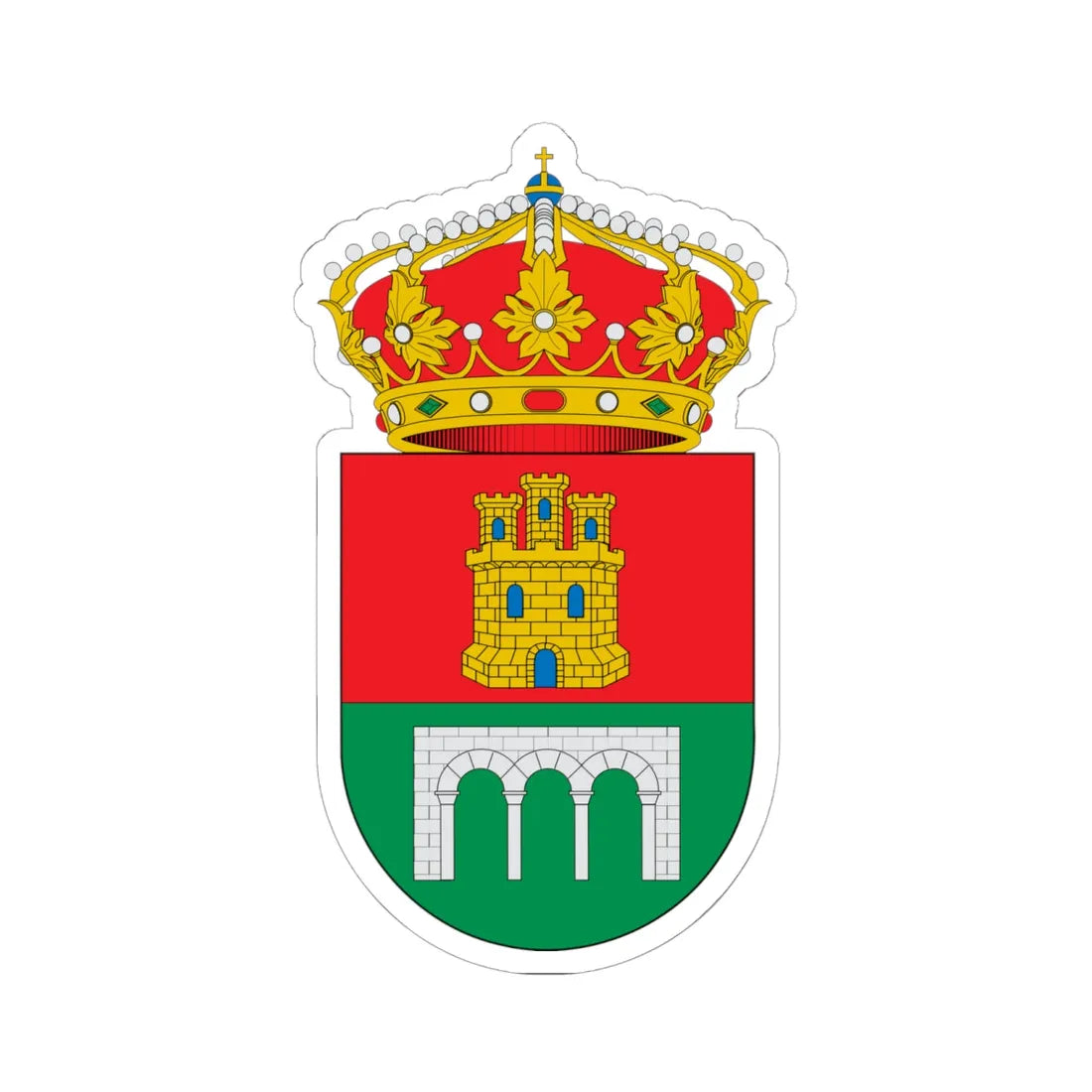 Escudo de Alcaucin (Spain) (Coat of Arms) STICKER Vinyl Kiss-Cut Decal 6 Inch White - The Sticker Space