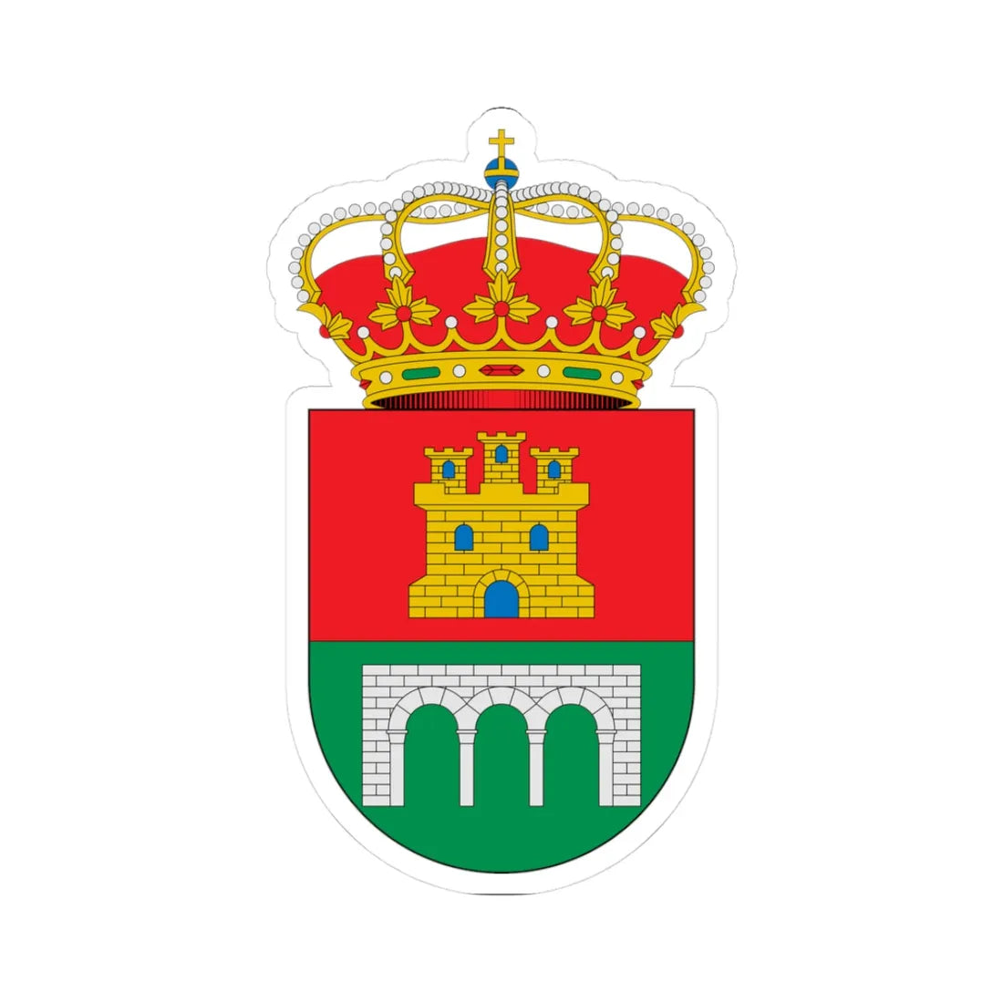 Escudo de Alcaucín Málaga (Spain) (Coat of Arms) STICKER Vinyl Kiss-Cut Decal 3 Inch White - The Sticker Space