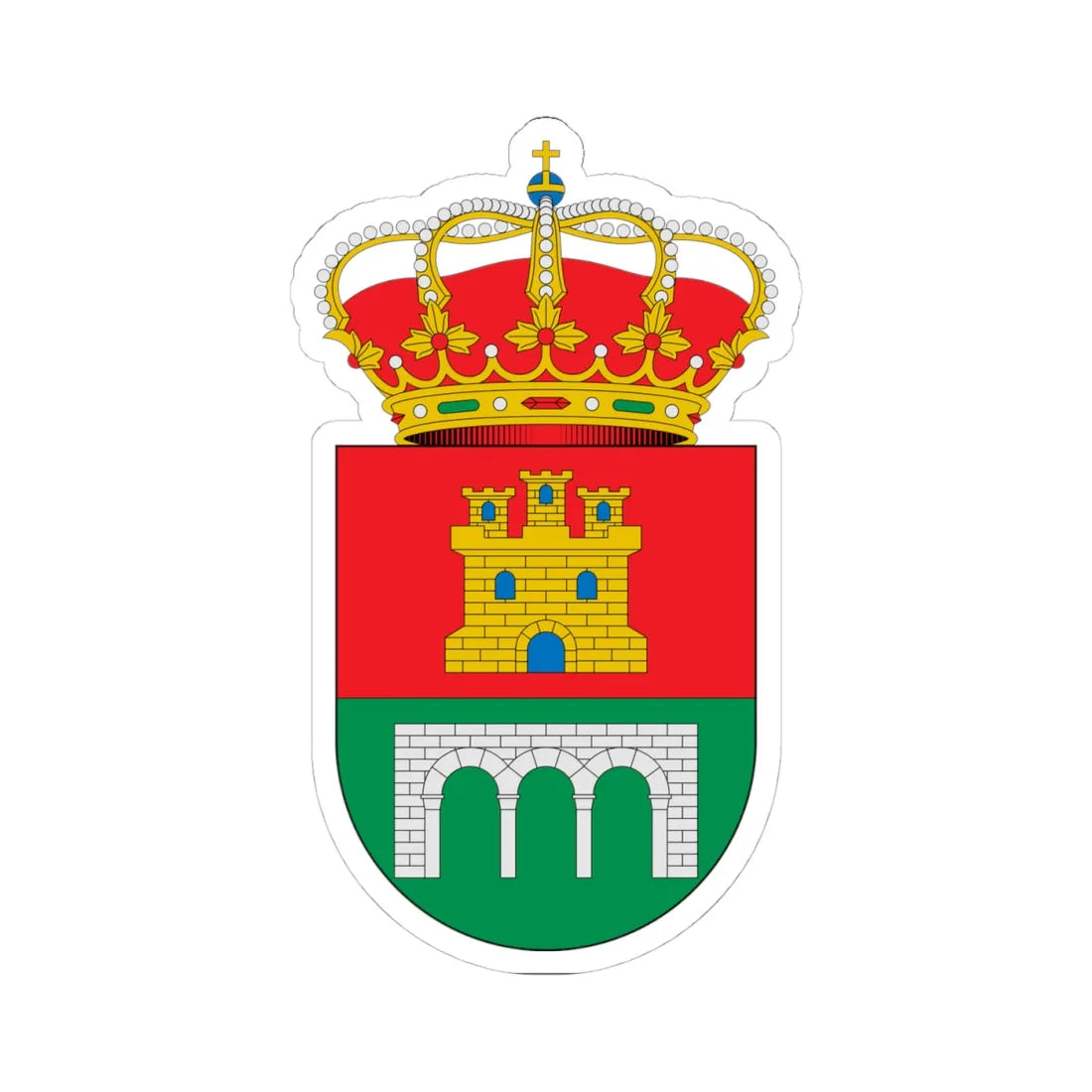 Escudo de Alcaucín Málaga (Spain) (Coat of Arms) STICKER Vinyl Kiss-Cut Decal 4 Inch White - The Sticker Space