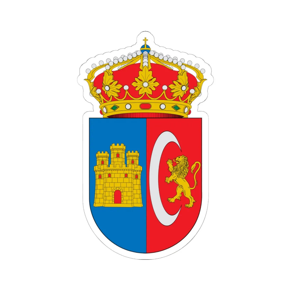 Escudo de Alcazar del Rey (Spain) (Coat of Arms) STICKER Vinyl Kiss-Cut Decal 6 Inch White - The Sticker Space