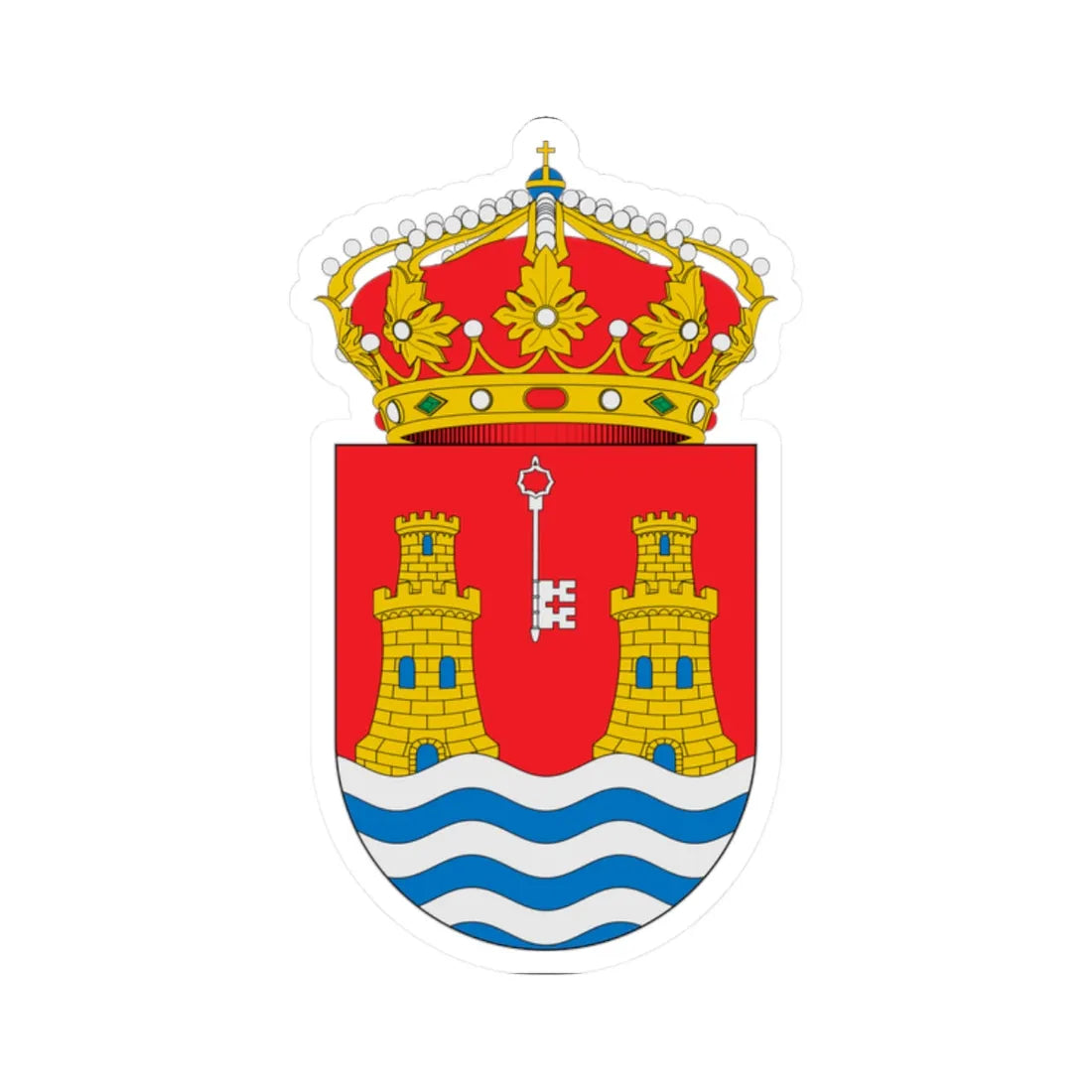 Escudo de Alcazarén (Spain) (Coat of Arms) STICKER Vinyl Kiss-Cut Decal 2 Inch White - The Sticker Space