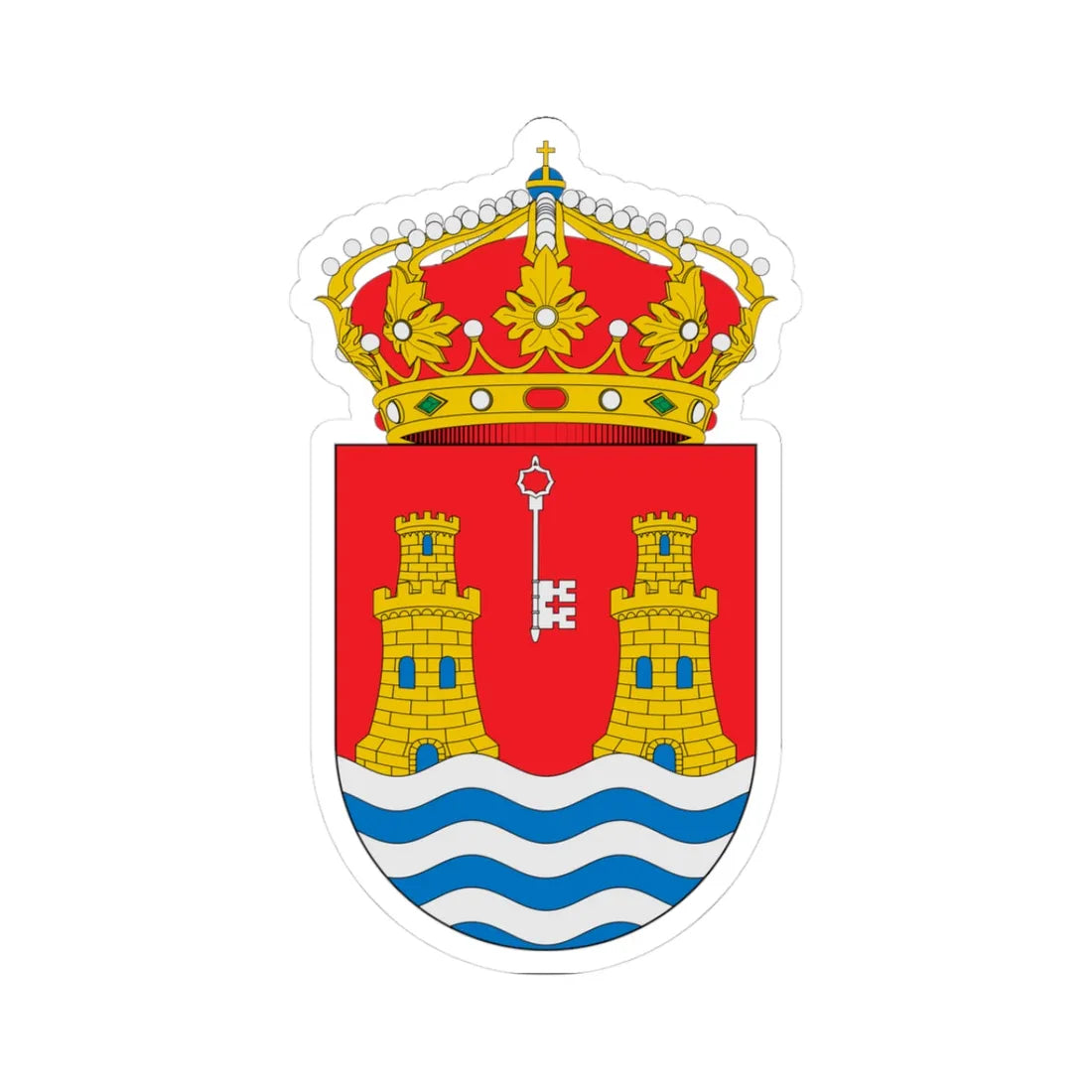 Escudo de Alcazarén (Spain) (Coat of Arms) STICKER Vinyl Kiss-Cut Decal 3 Inch White - The Sticker Space