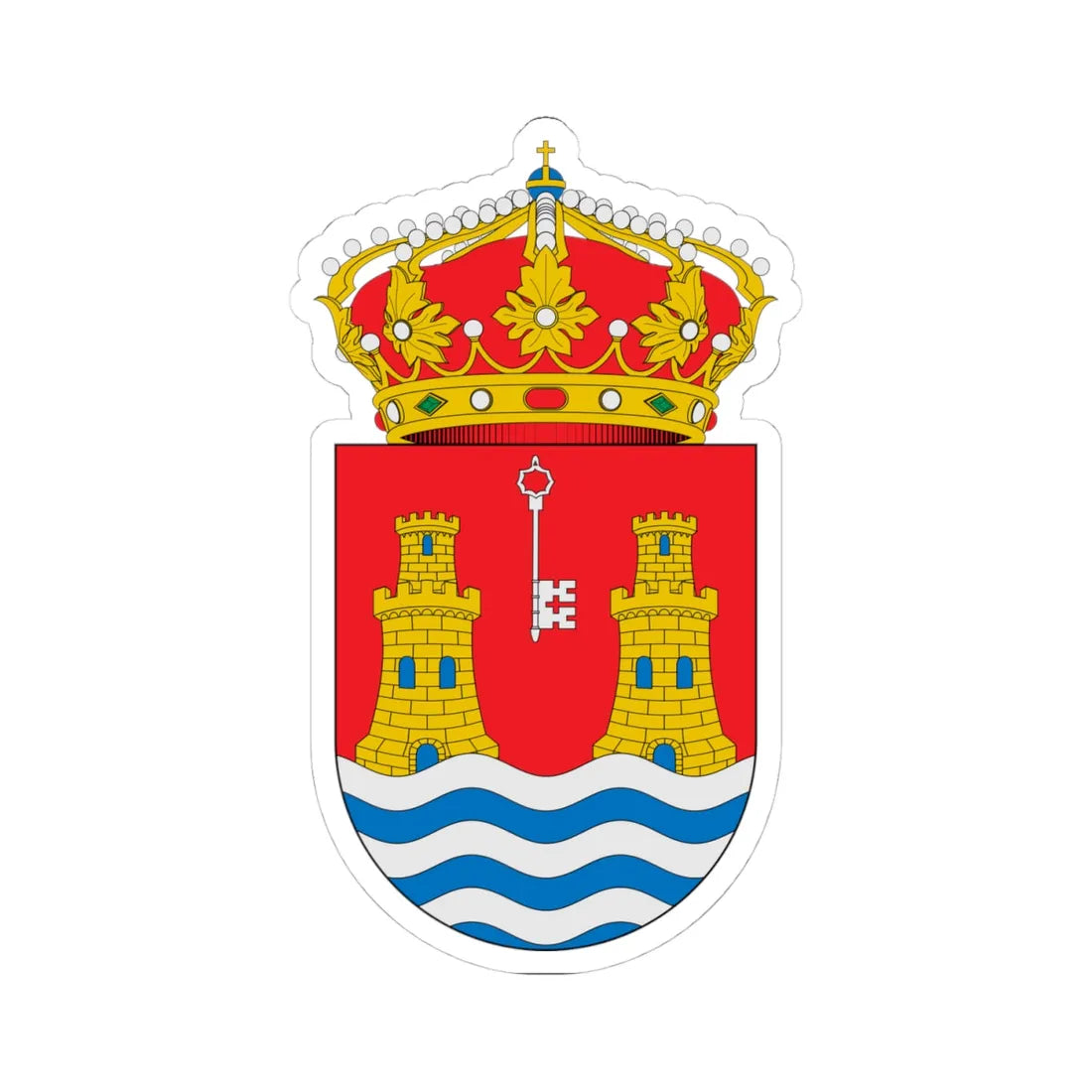 Escudo de Alcazarén (Spain) (Coat of Arms) STICKER Vinyl Kiss-Cut Decal 4 Inch White - The Sticker Space