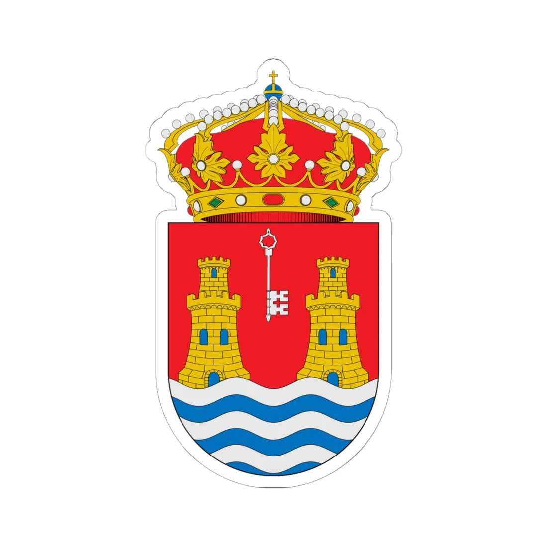 Escudo de Alcazarén (Spain) (Coat of Arms) STICKER Vinyl Kiss-Cut Decal 6 Inch White - The Sticker Space