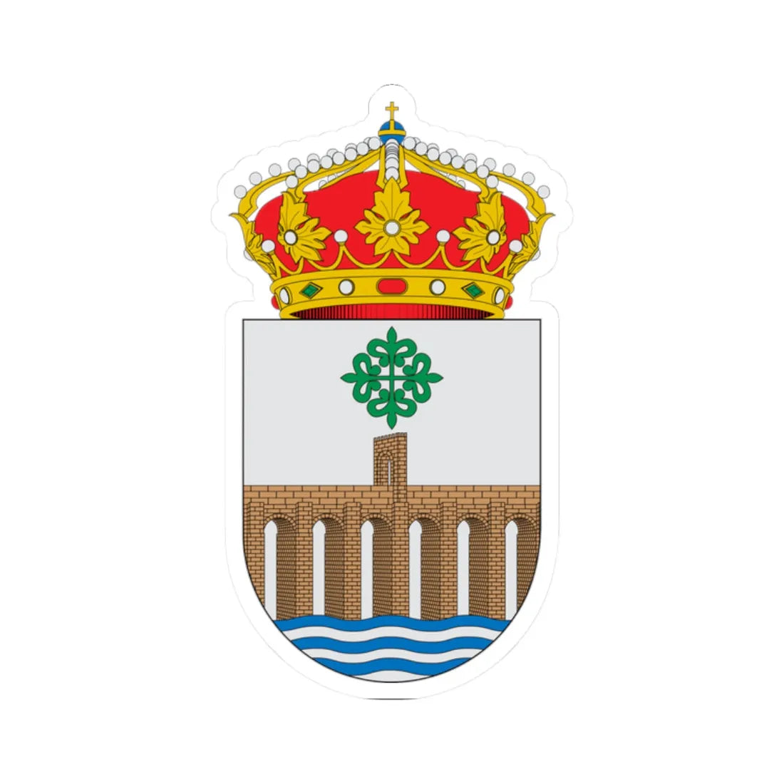 Escudo de Alcántara (Spain) (Coat of Arms) STICKER Vinyl Kiss-Cut Decal 2 Inch White - The Sticker Space