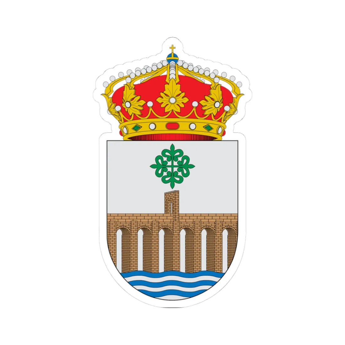 Escudo de Alcántara (Spain) (Coat of Arms) STICKER Vinyl Kiss-Cut Decal 3 Inch White - The Sticker Space