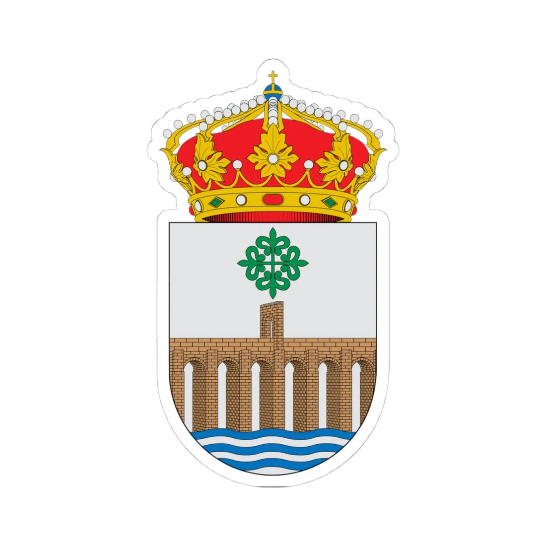 Escudo de Alcántara (Spain) (Coat of Arms) STICKER Vinyl Kiss-Cut Decal 4 Inch White - The Sticker Space