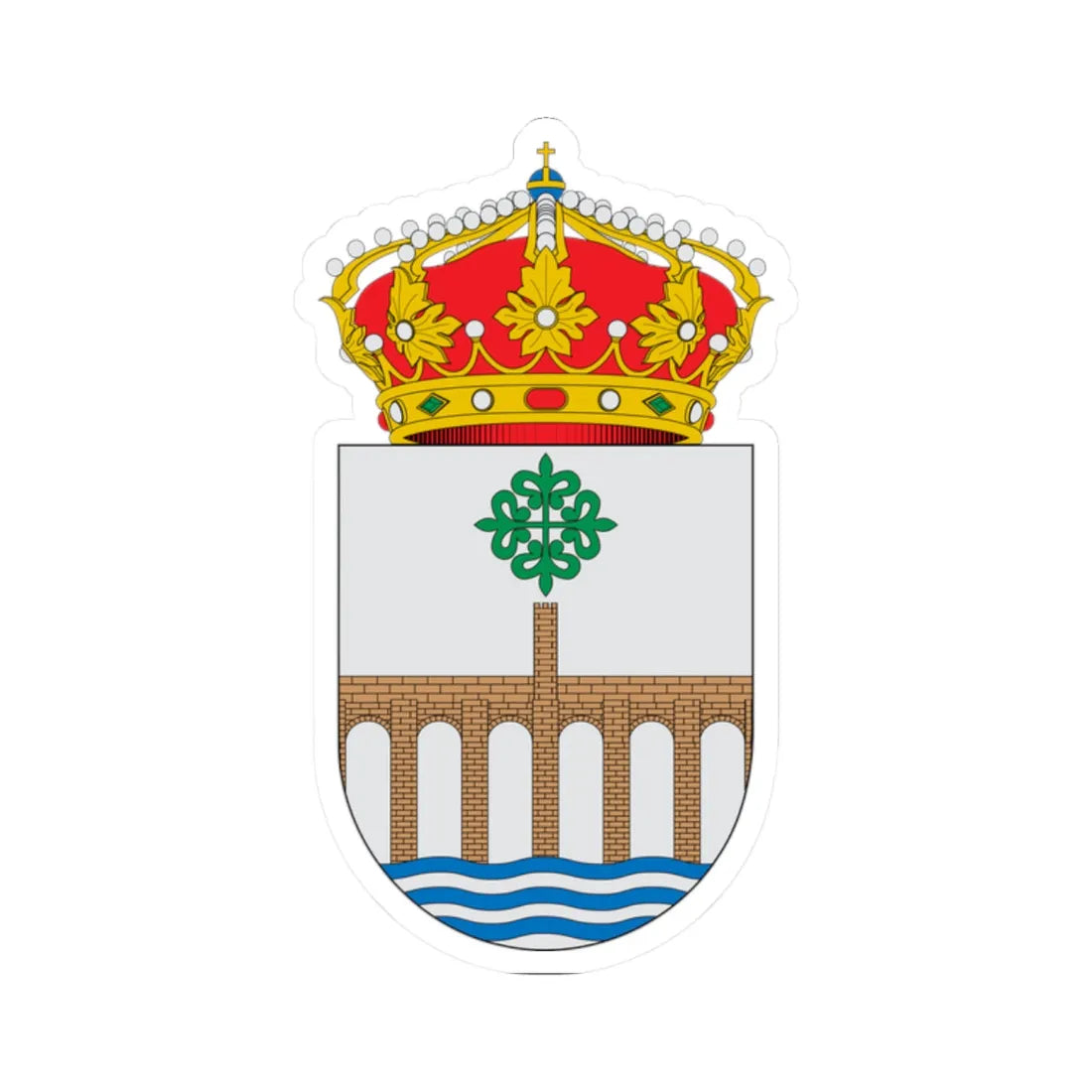 Escudo de Alcántara2 (Spain) (Coat of Arms) STICKER Vinyl Kiss-Cut Decal 2 Inch White - The Sticker Space
