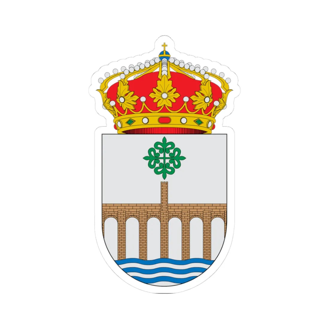 Escudo de Alcántara2 (Spain) (Coat of Arms) STICKER Vinyl Kiss-Cut Decal 3 Inch White - The Sticker Space