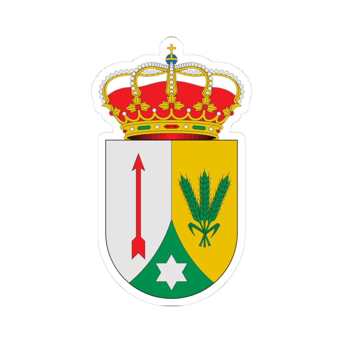 Escudo de Alcoba de los Montes Ciudad Real (Spain) (Coat of Arms) STICKER Vinyl Kiss-Cut Decal 3 Inch White - The Sticker Space