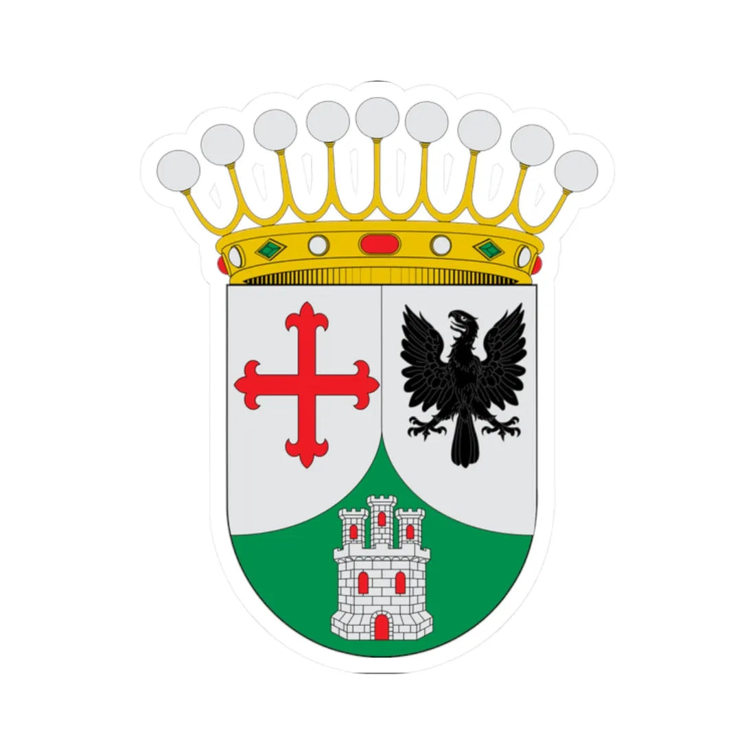 Escudo de Alcobendas (Spain) (Coat of Arms) STICKER Vinyl Kiss-Cut Decal 2 Inch White - The Sticker Space