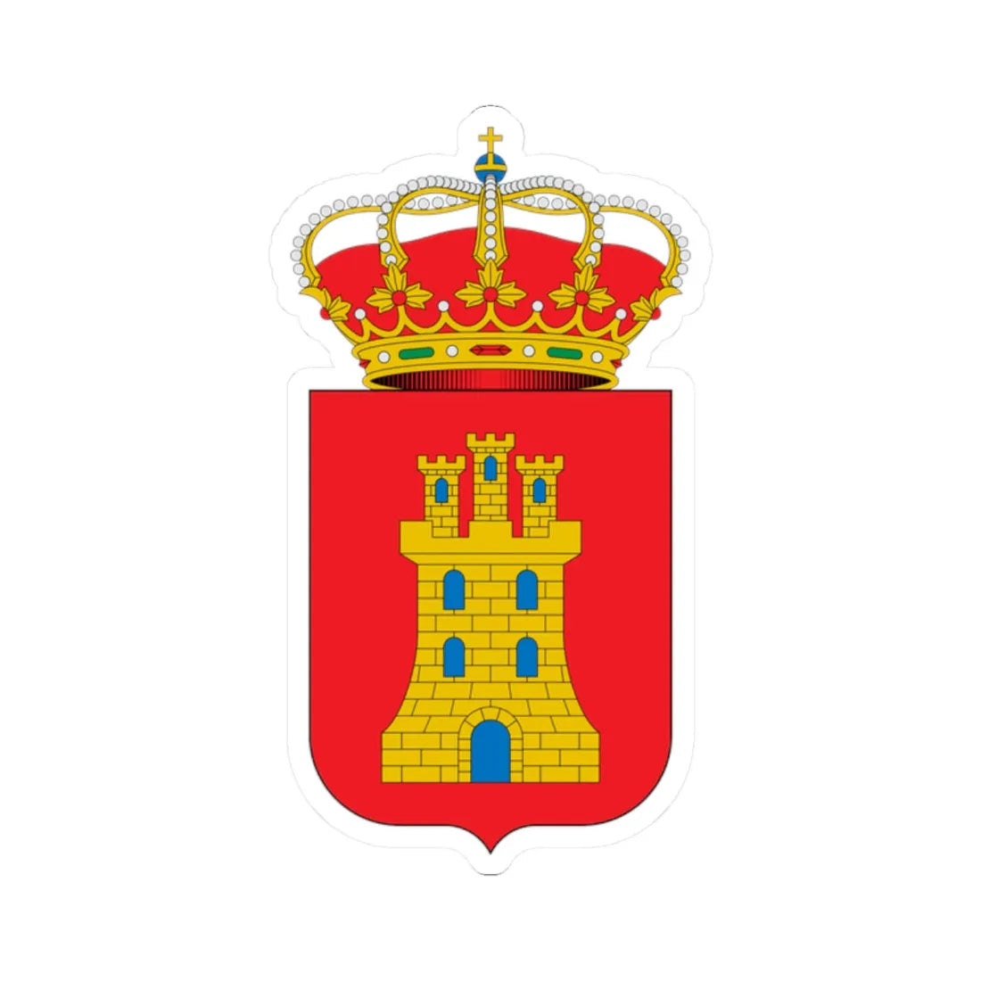 Escudo de Alcocero de Mola Burgos (Spain) (Coat of Arms) STICKER Vinyl Kiss-Cut Decal 2 Inch White - The Sticker Space