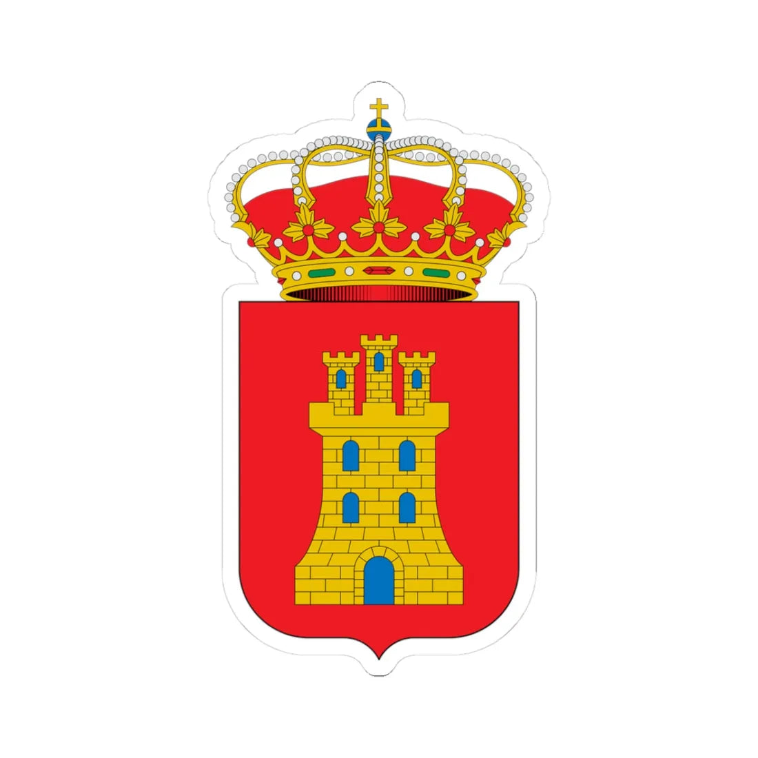 Escudo de Alcocero de Mola Burgos (Spain) (Coat of Arms) STICKER Vinyl Kiss-Cut Decal 3 Inch White - The Sticker Space