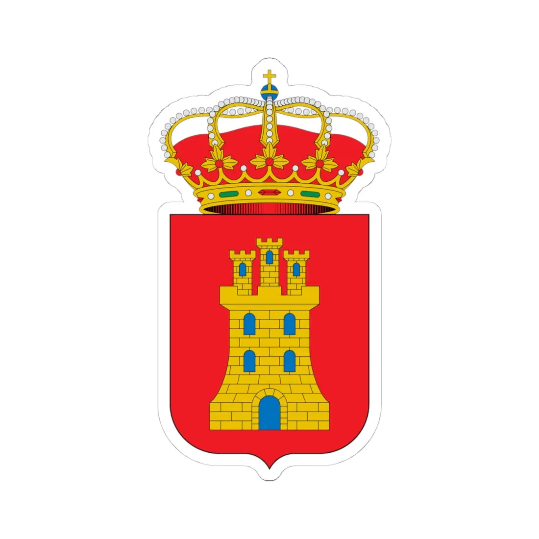 Escudo de Alcocero de Mola Burgos (Spain) (Coat of Arms) STICKER Vinyl Kiss-Cut Decal 4 Inch White - The Sticker Space