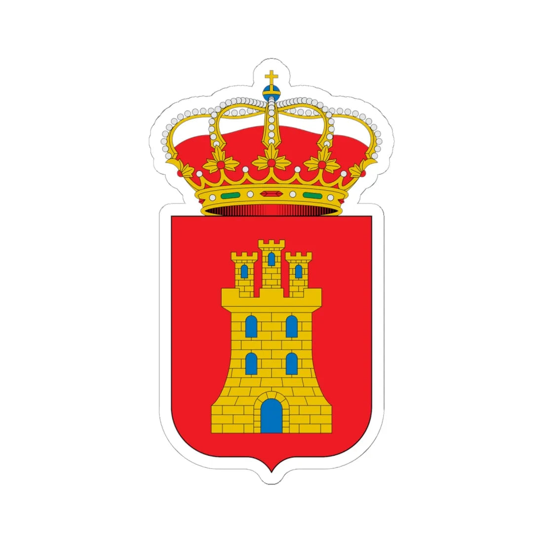 Escudo de Alcocero de Mola Burgos (Spain) (Coat of Arms) STICKER Vinyl Kiss-Cut Decal 6 Inch White - The Sticker Space