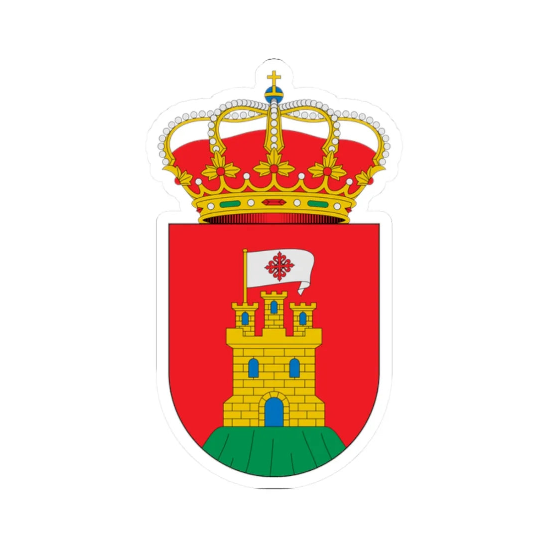 Escudo de Alcolea de Calatrava Ciudad Real (Spain) (Coat of Arms) STICKER Vinyl Kiss-Cut Decal 2 Inch White - The Sticker Space