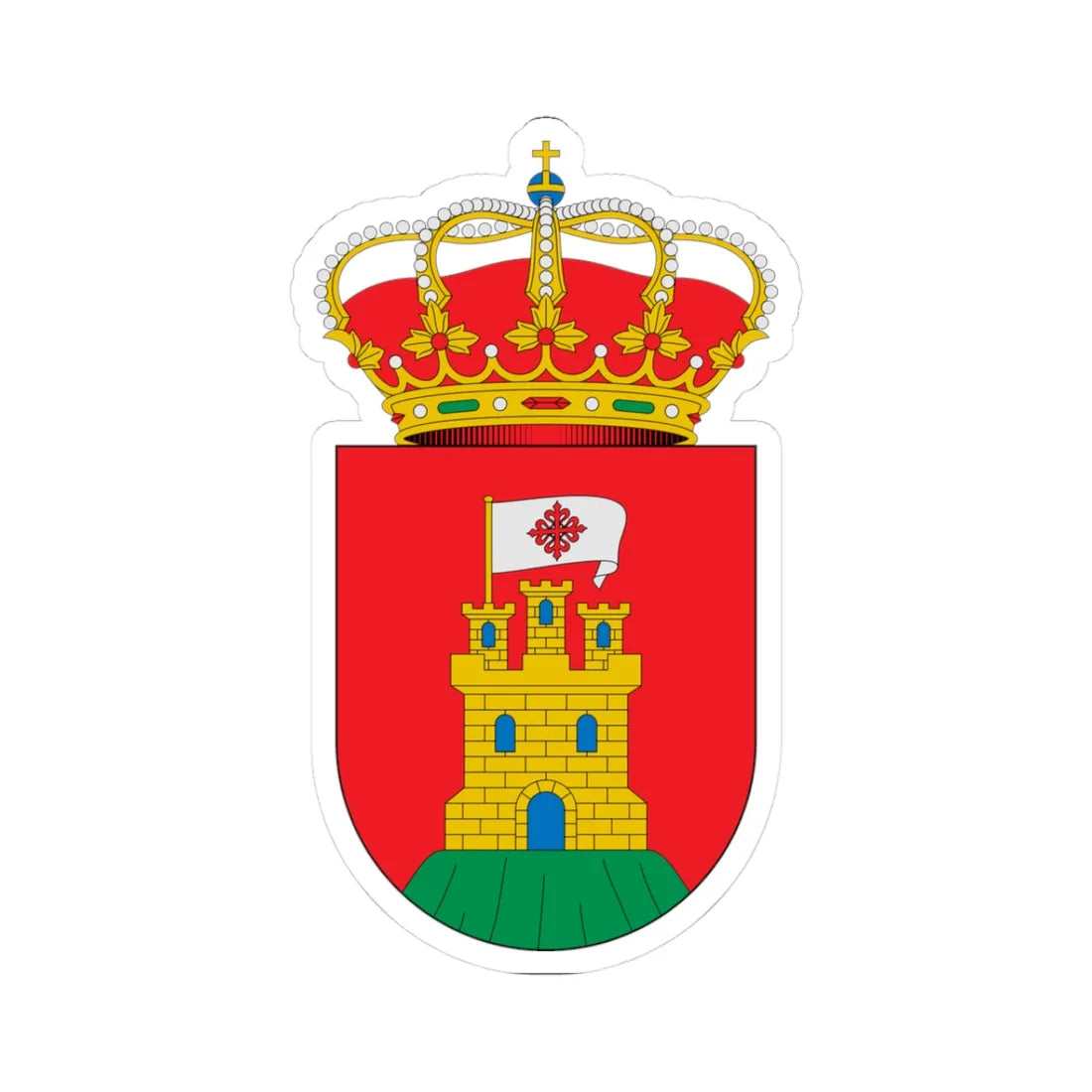 Escudo de Alcolea de Calatrava Ciudad Real (Spain) (Coat of Arms) STICKER Vinyl Kiss-Cut Decal 3 Inch White - The Sticker Space