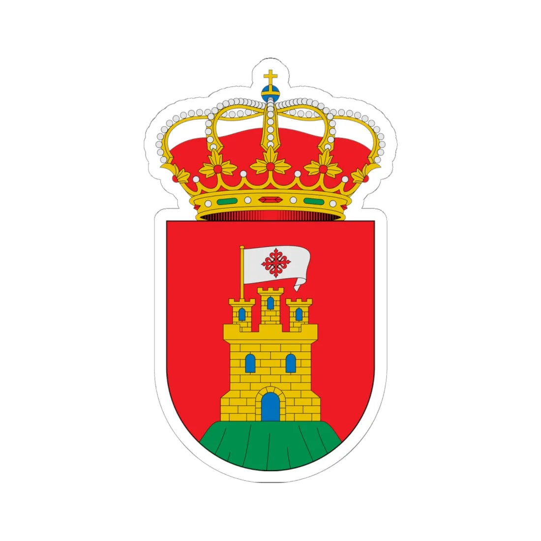 Escudo de Alcolea de Calatrava Ciudad Real (Spain) (Coat of Arms) STICKER Vinyl Kiss-Cut Decal 6 Inch White - The Sticker Space