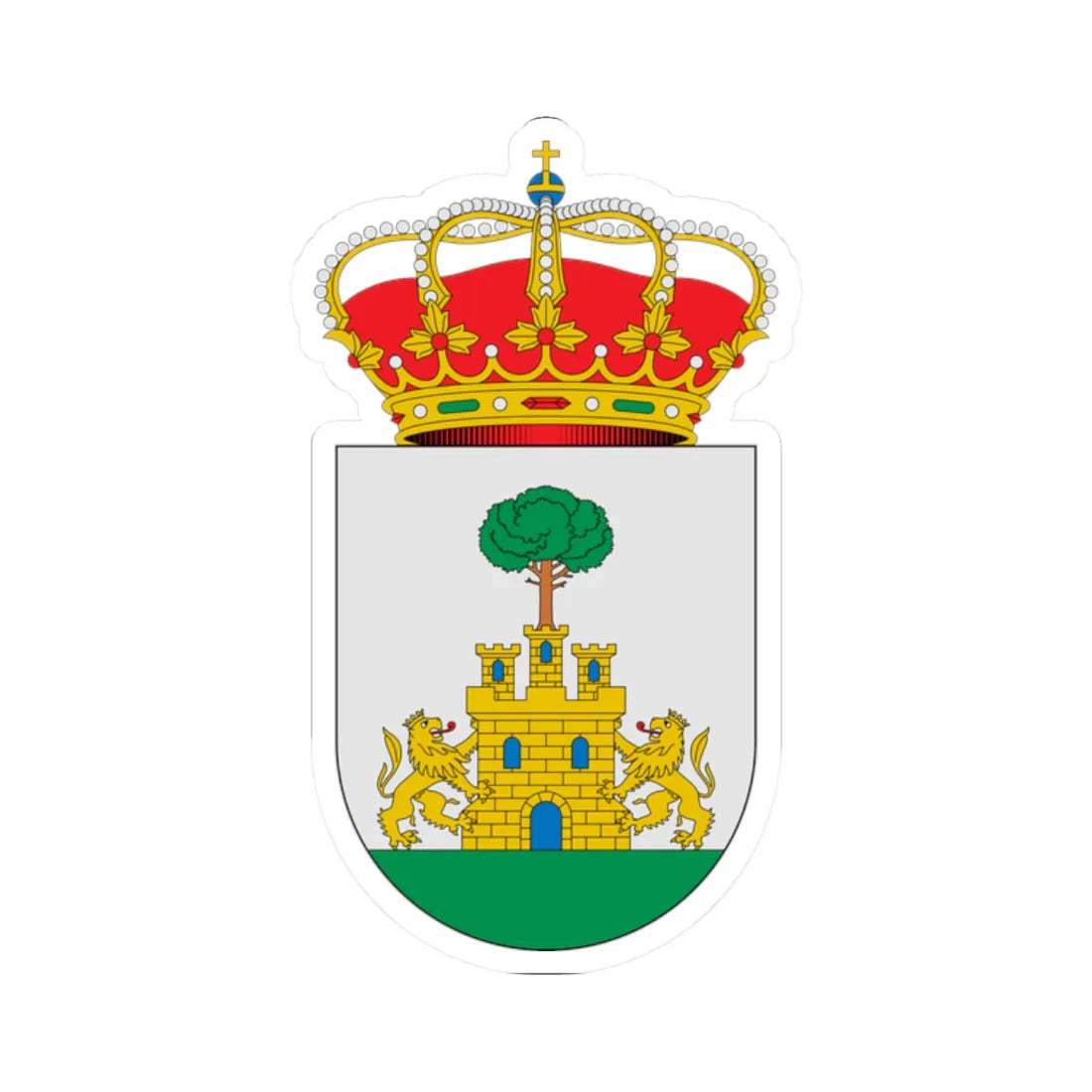 Escudo de Alcolea del Pinar Guadalajara (Spain) (Coat of Arms) STICKER Vinyl Kiss-Cut Decal 2 Inch White - The Sticker Space