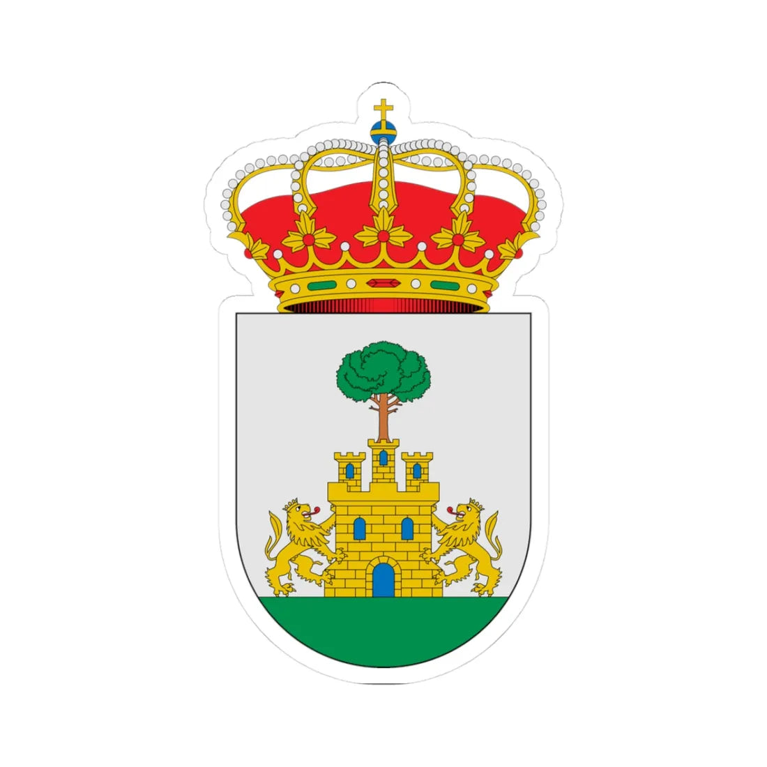 Escudo de Alcolea del Pinar Guadalajara (Spain) (Coat of Arms) STICKER Vinyl Kiss-Cut Decal 3 Inch White - The Sticker Space