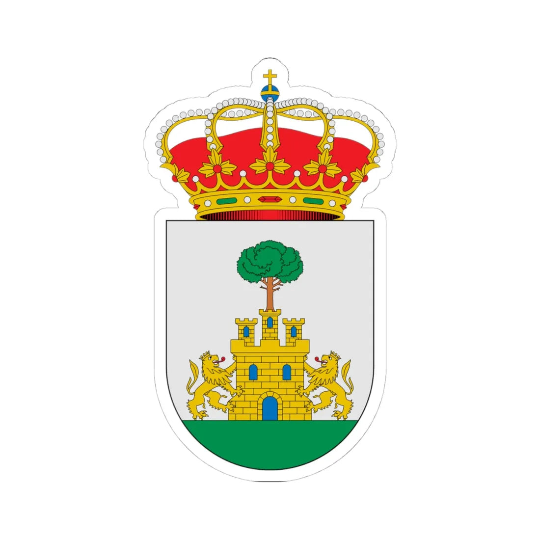 Escudo de Alcolea del Pinar Guadalajara (Spain) (Coat of Arms) STICKER Vinyl Kiss-Cut Decal 4 Inch White - The Sticker Space