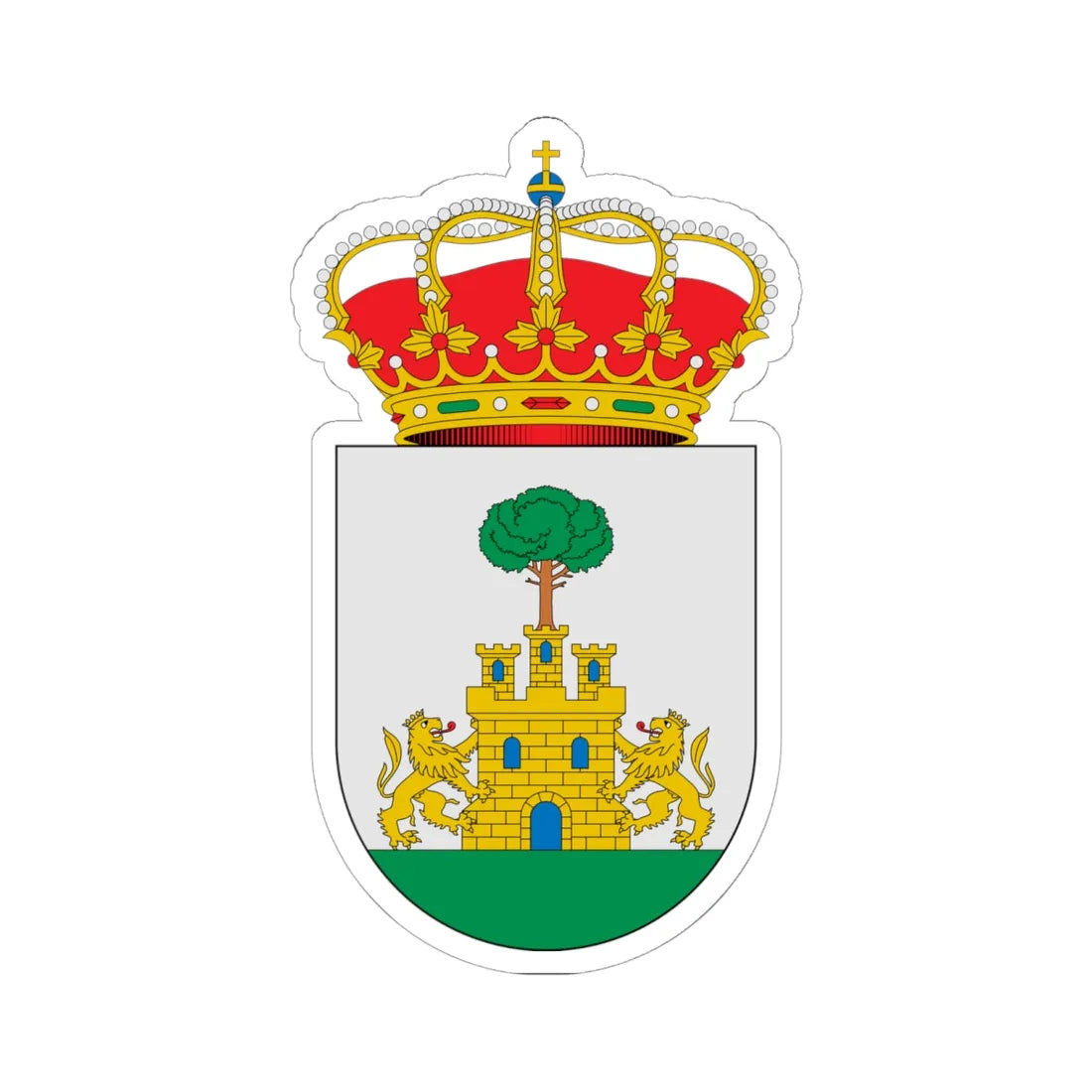 Escudo de Alcolea del Pinar Guadalajara (Spain) (Coat of Arms) STICKER Vinyl Kiss-Cut Decal 6 Inch White - The Sticker Space