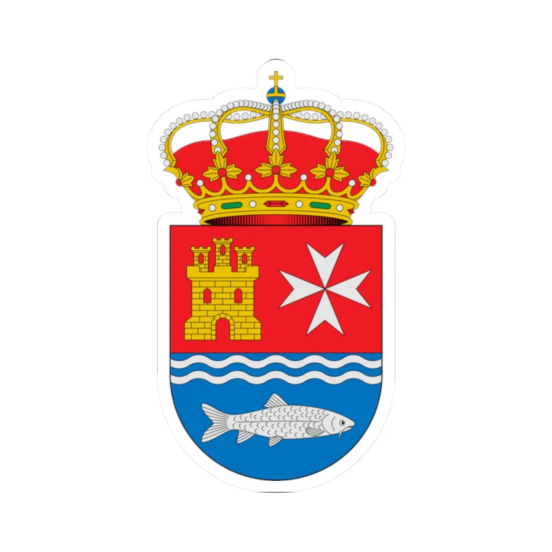 Escudo de Alcolea del Río Sevilla (Spain) (Coat of Arms) STICKER Vinyl Kiss-Cut Decal 2 Inch White - The Sticker Space
