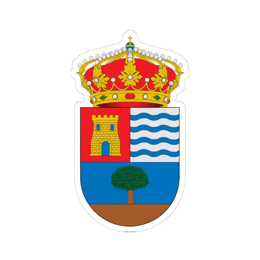 Escudo de Alcolea (Spain) (Coat of Arms) STICKER Vinyl Kiss-Cut Decal 4 Inch White - The Sticker Space