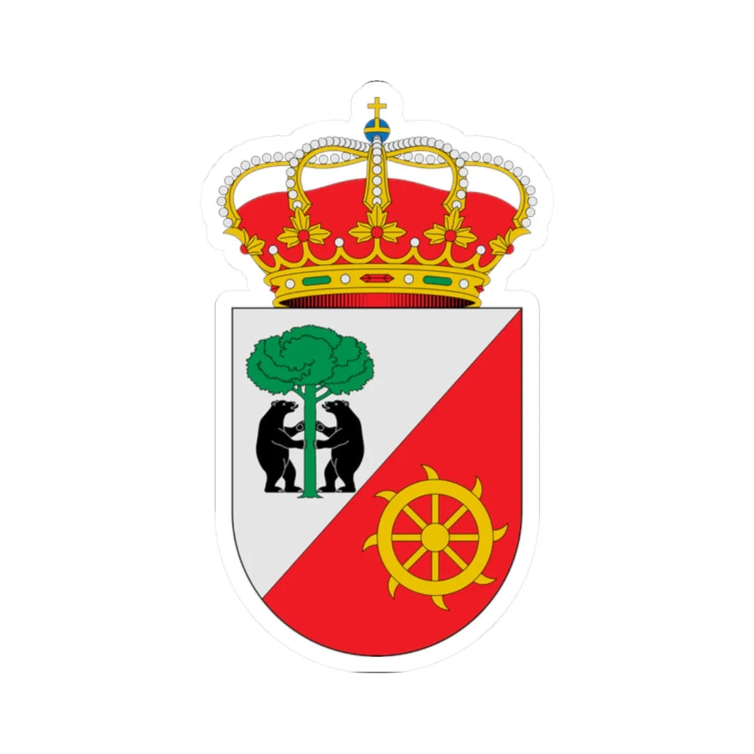 Escudo de Alcollarín Cáceres (Spain) (Coat of Arms) STICKER Vinyl Kiss-Cut Decal 2 Inch White - The Sticker Space