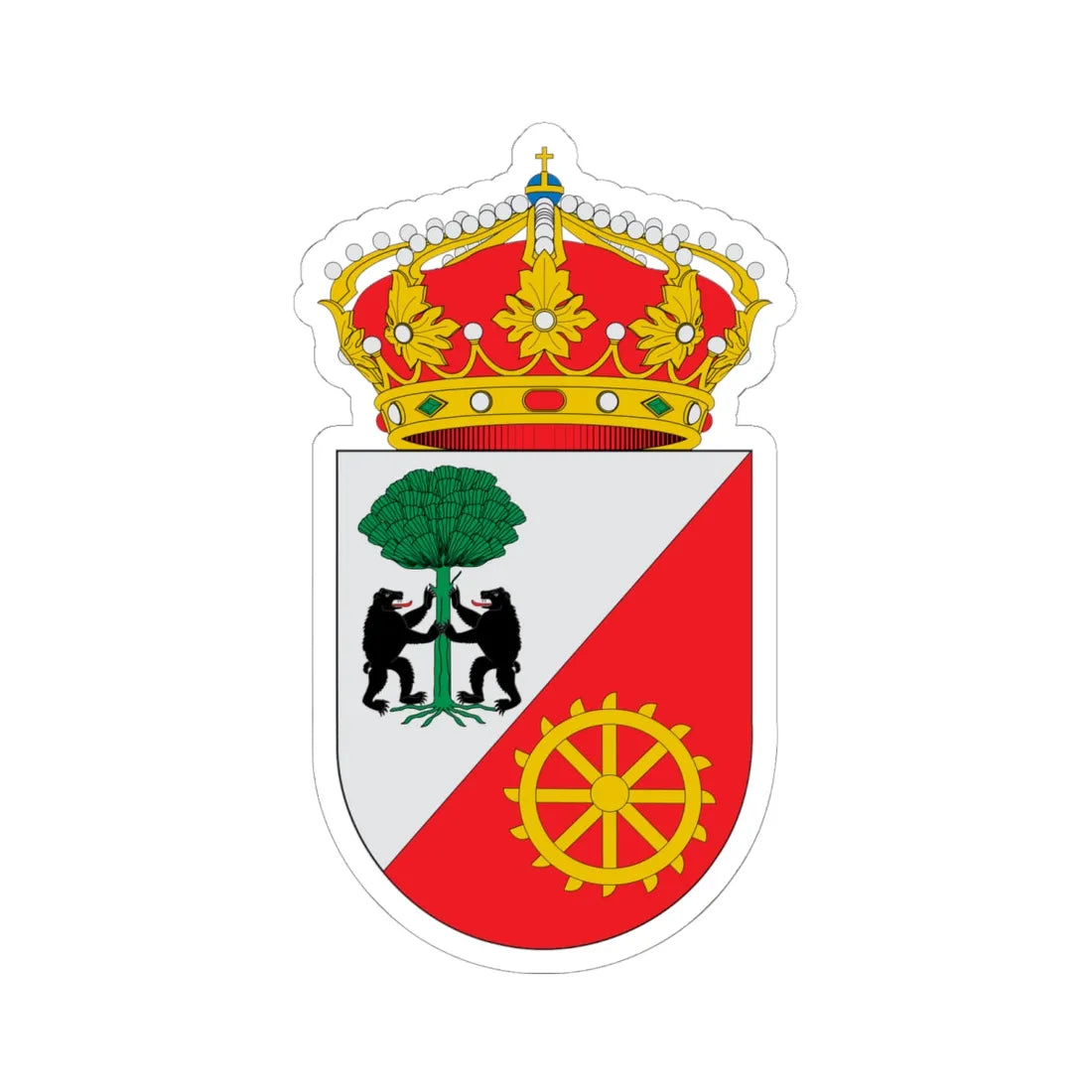 Escudo de Alcollarín (Spain) (Coat of Arms) STICKER Vinyl Kiss-Cut Decal 6 Inch White - The Sticker Space