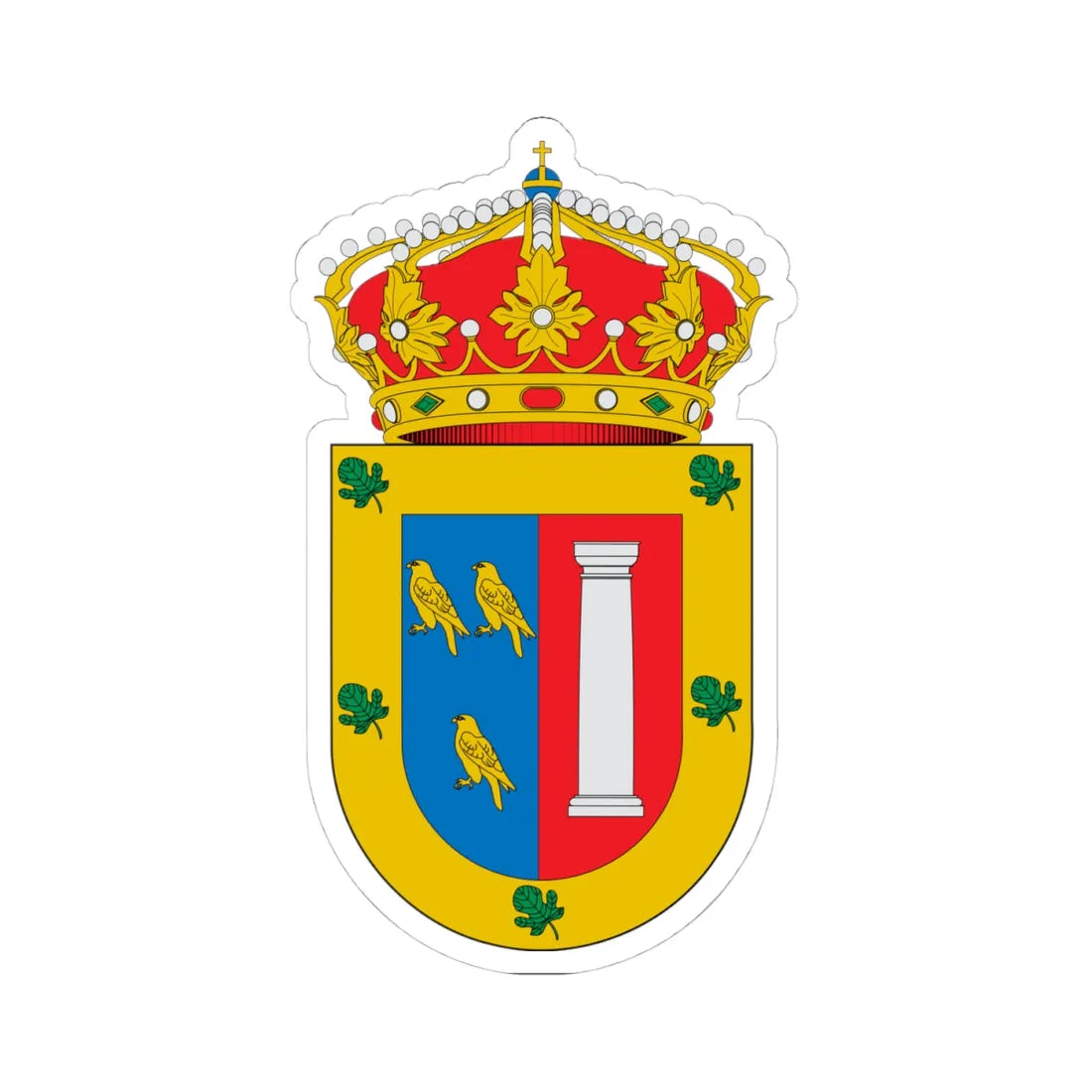 Escudo de Alconera (Spain) (Coat of Arms) STICKER Vinyl Kiss-Cut Decal 4 Inch White - The Sticker Space