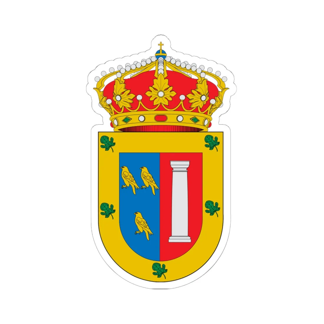 Escudo de Alconera (Spain) (Coat of Arms) STICKER Vinyl Kiss-Cut Decal 6 Inch White - The Sticker Space