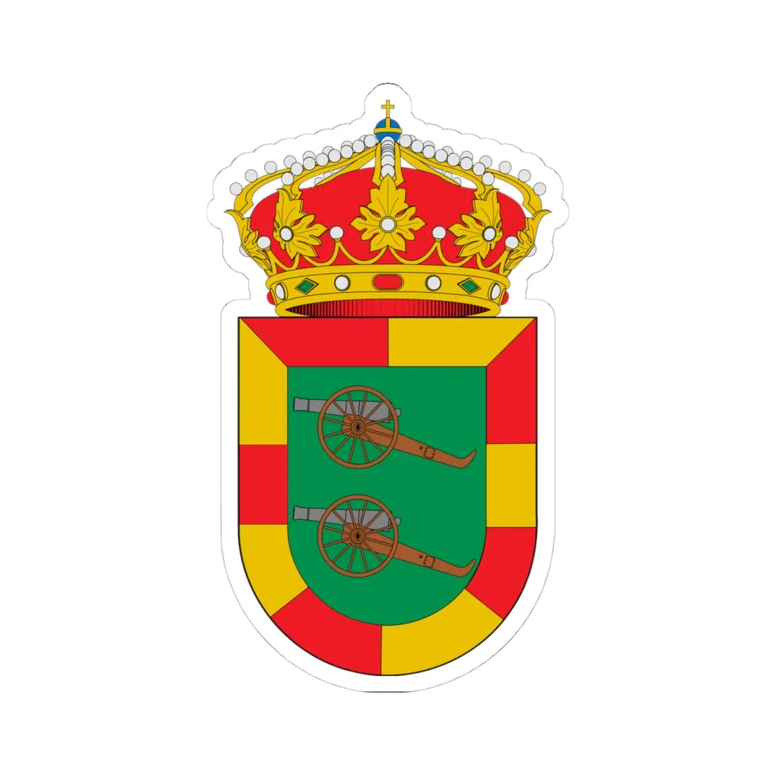 Escudo de Alcubierre (Spain) (Coat of Arms) STICKER Vinyl Kiss-Cut Decal 4 Inch White - The Sticker Space