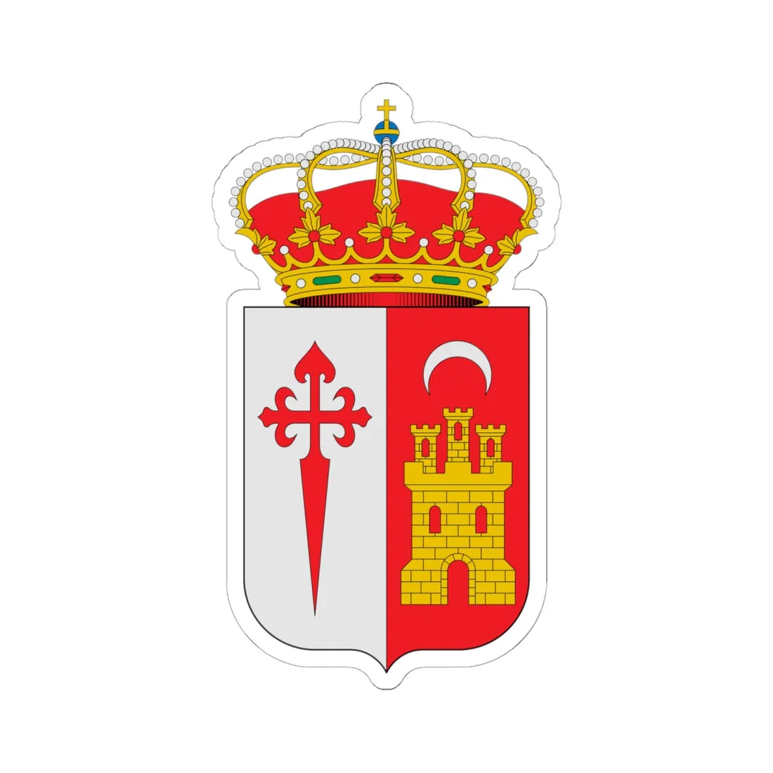 Escudo de Alcubillas Ciudad Real (Spain) (Coat of Arms) STICKER Vinyl Kiss-Cut Decal 6 Inch White - The Sticker Space