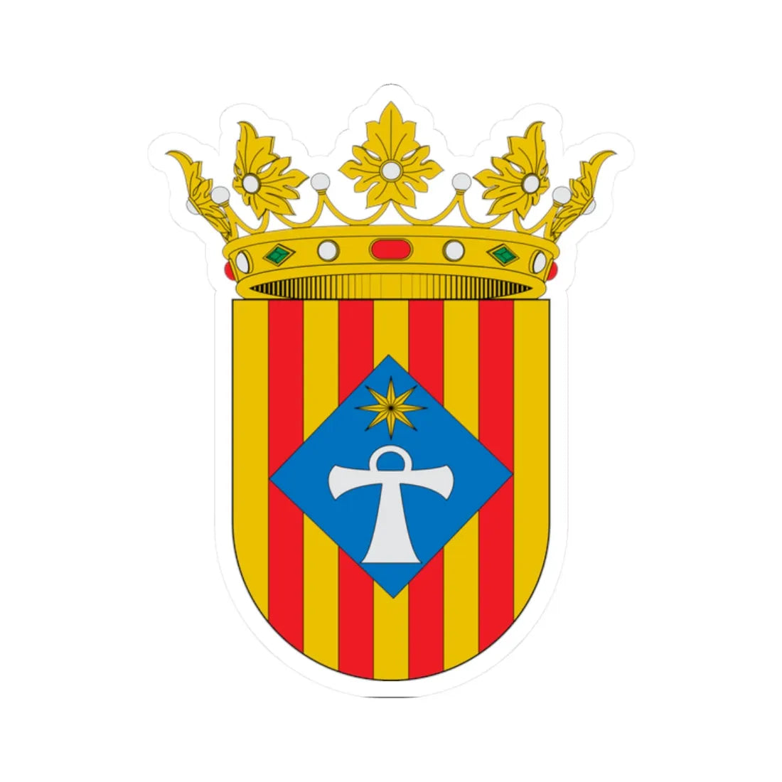 Escudo de Alcublas (Spain) (Coat of Arms) STICKER Vinyl Kiss-Cut Decal 2 Inch White - The Sticker Space