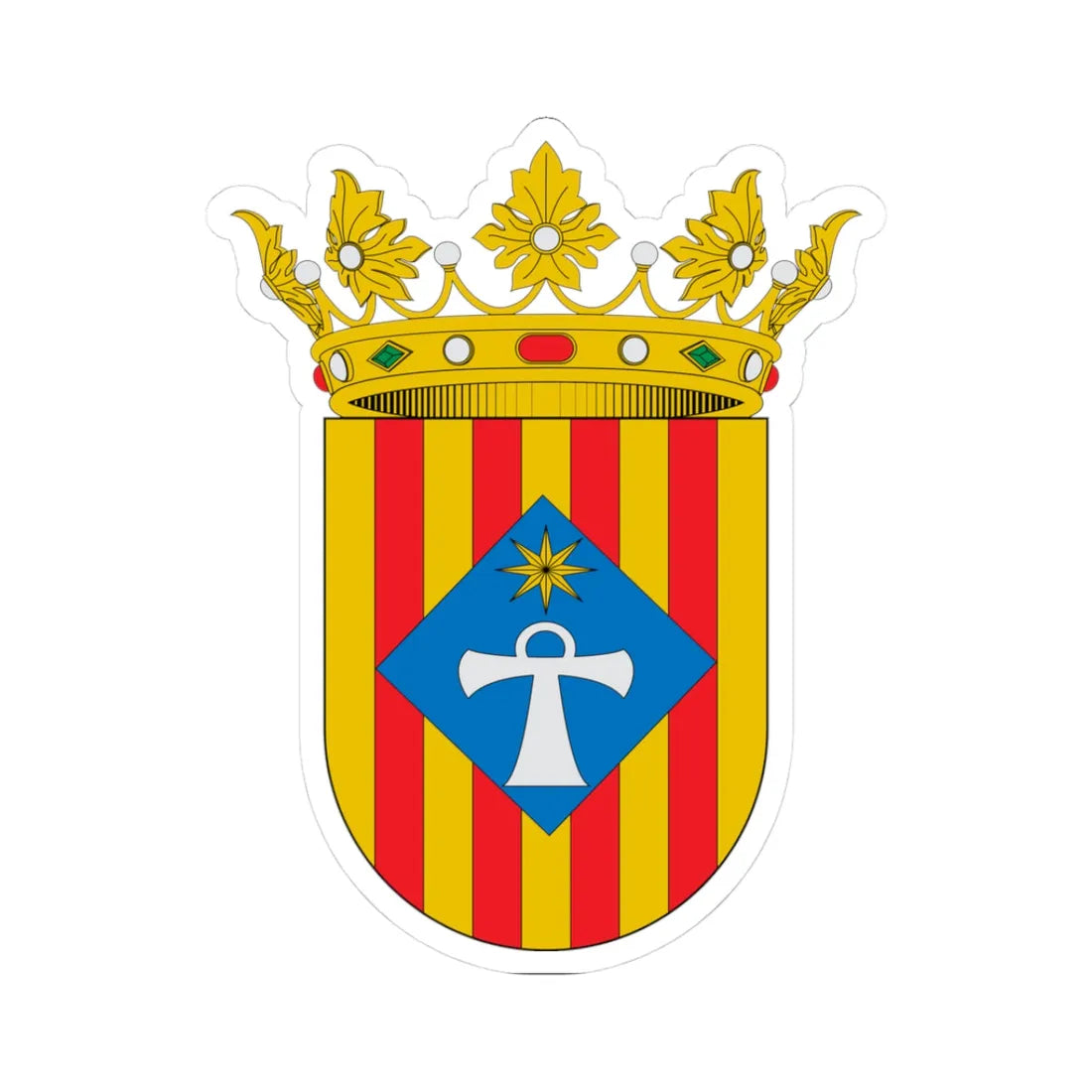 Escudo de Alcublas (Spain) (Coat of Arms) STICKER Vinyl Kiss-Cut Decal 3 Inch White - The Sticker Space