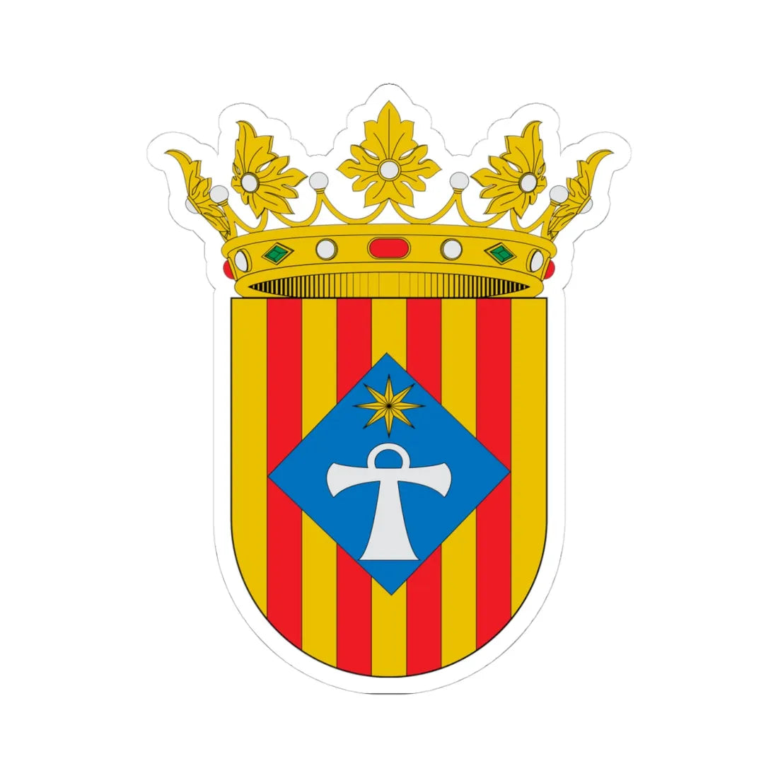 Escudo de Alcublas (Spain) (Coat of Arms) STICKER Vinyl Kiss-Cut Decal 4 Inch White - The Sticker Space