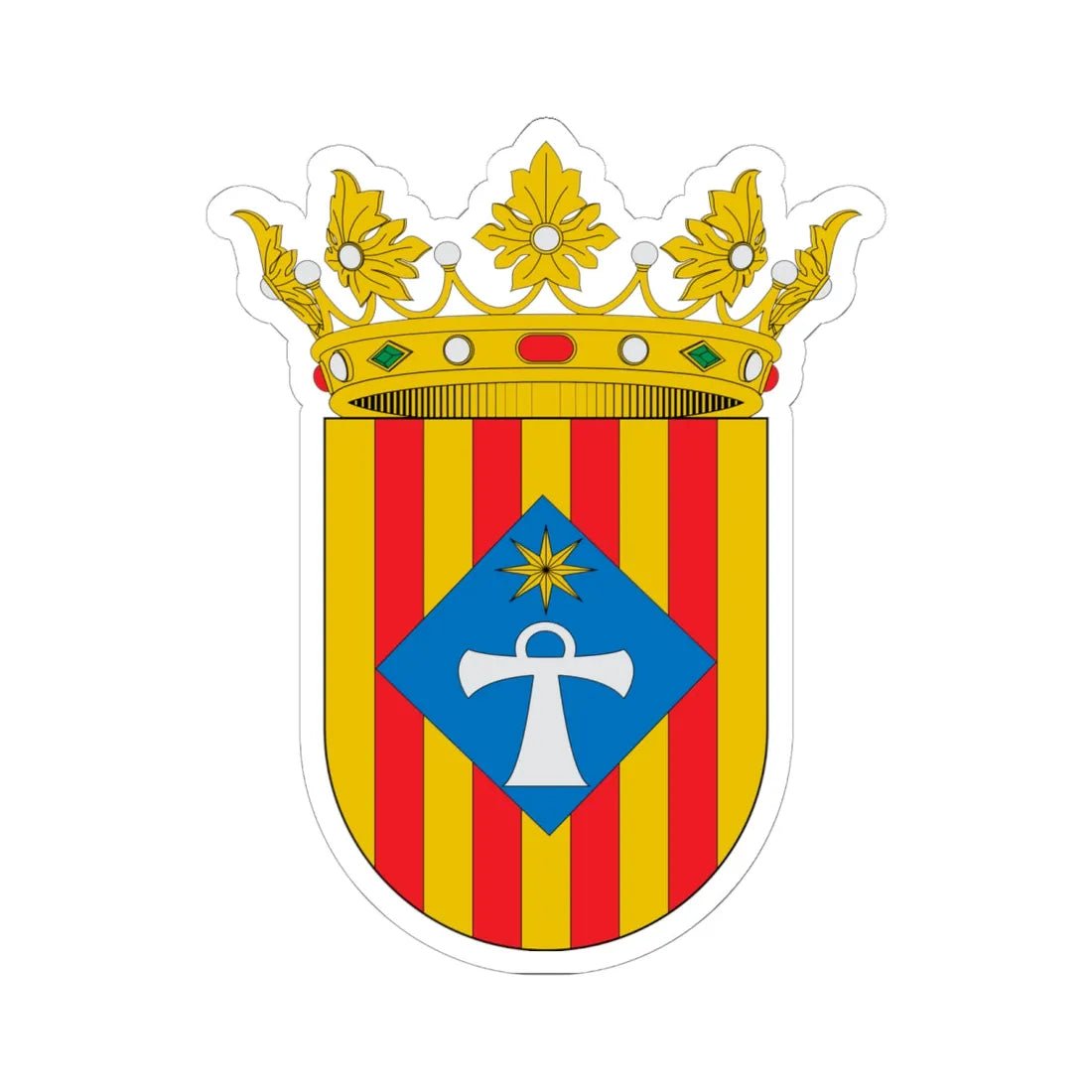 Escudo de Alcublas (Spain) (Coat of Arms) STICKER Vinyl Kiss-Cut Decal 6 Inch White - The Sticker Space