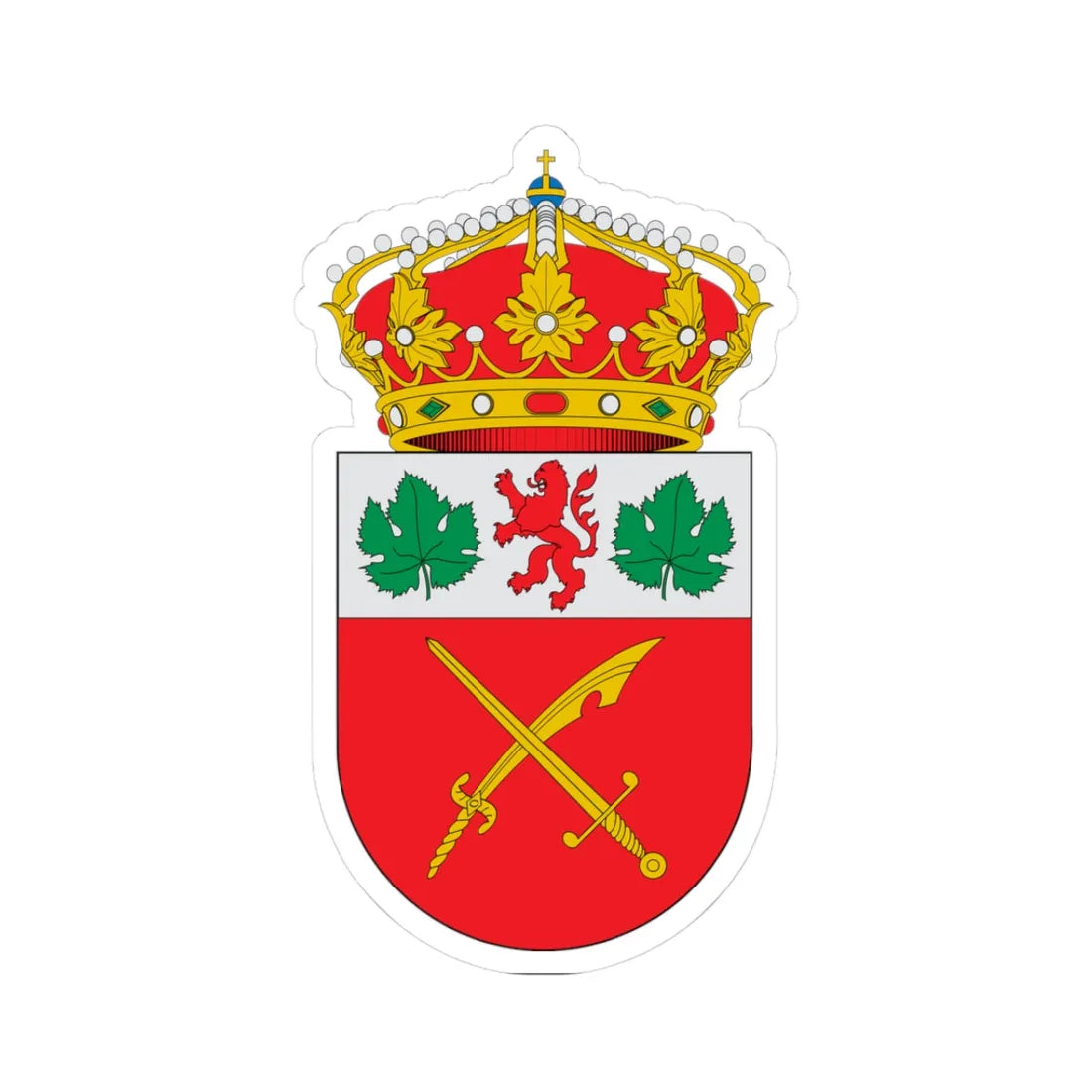 Escudo de Alcudia de Monteagud (Spain) (Coat of Arms) STICKER Vinyl Kiss-Cut Decal 3 Inch White - The Sticker Space