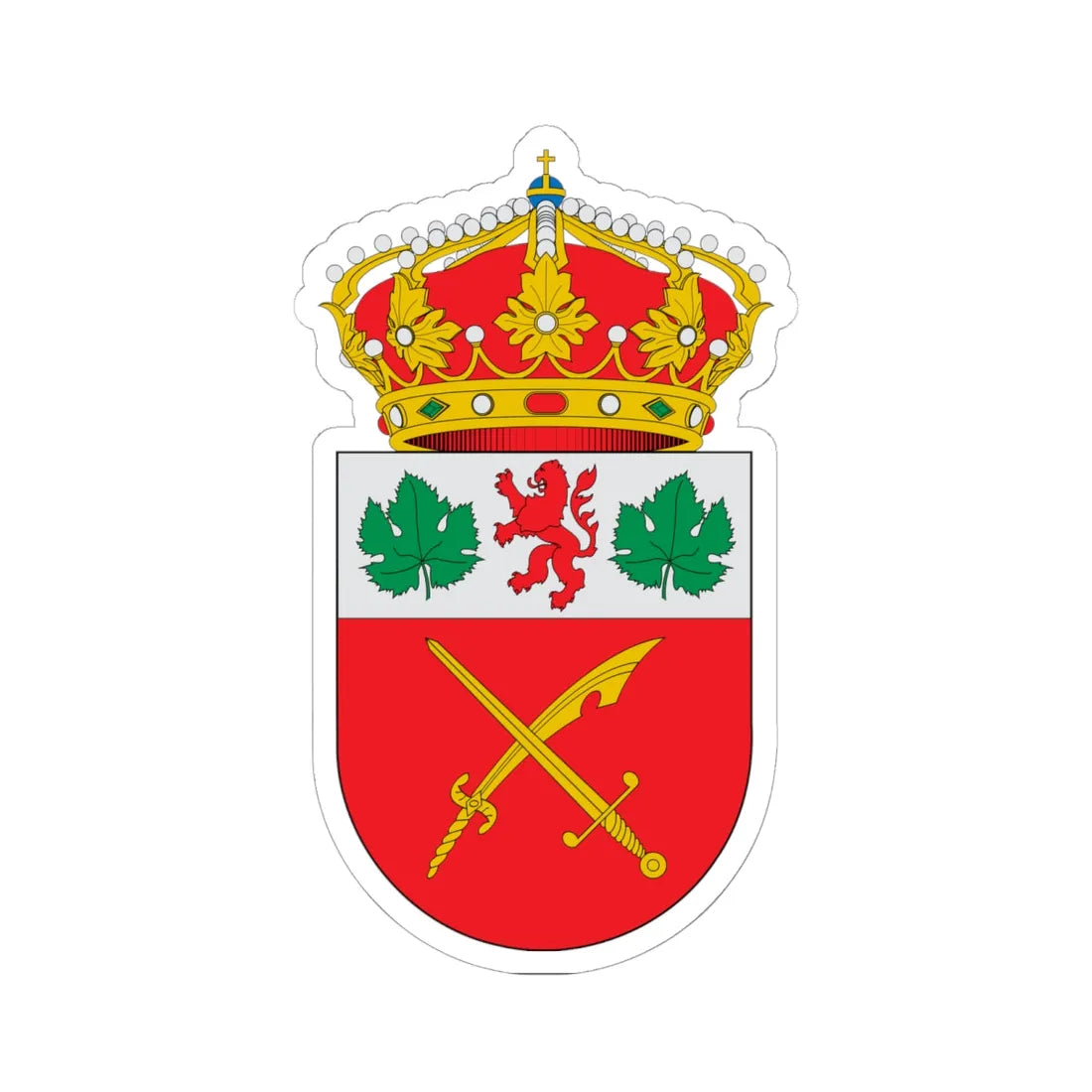 Escudo de Alcudia de Monteagud (Spain) (Coat of Arms) STICKER Vinyl Kiss-Cut Decal 6 Inch White - The Sticker Space
