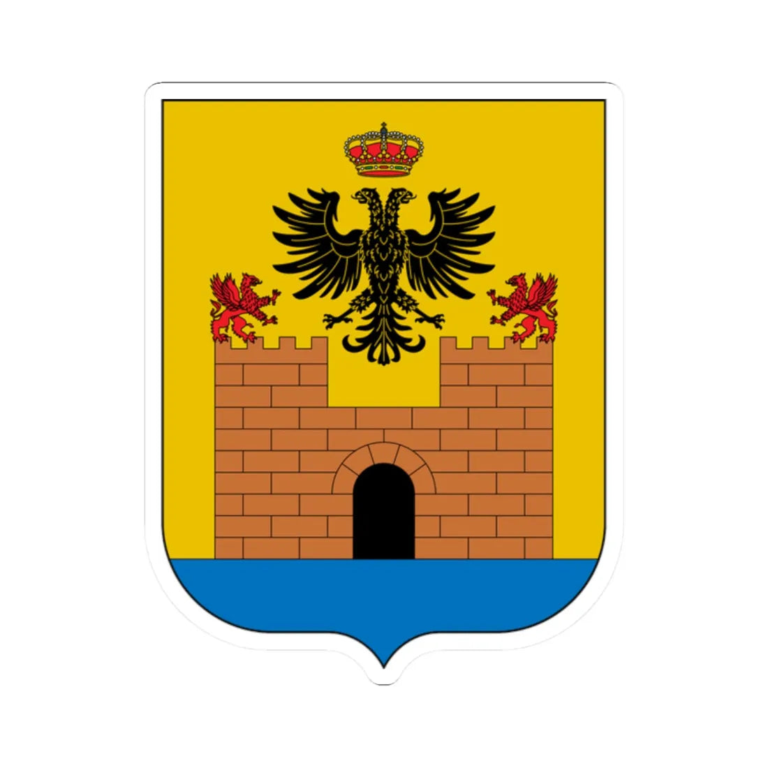 Escudo de Alcudia Islas Baleares (Spain) (Coat of Arms) STICKER Vinyl Kiss-Cut Decal 2 Inch White - The Sticker Space