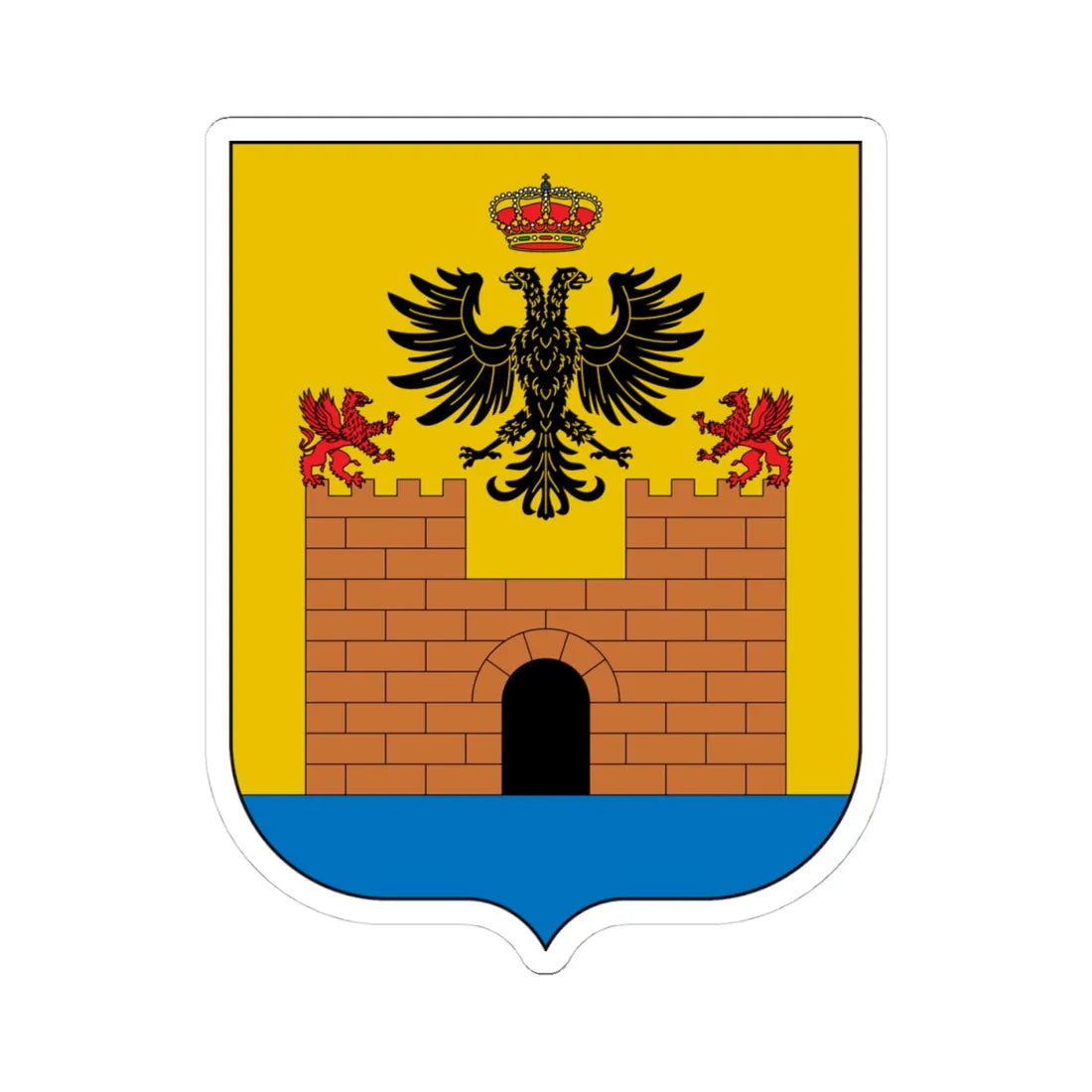 Escudo de Alcudia Islas Baleares (Spain) (Coat of Arms) STICKER Vinyl Kiss-Cut Decal 4 Inch White - The Sticker Space