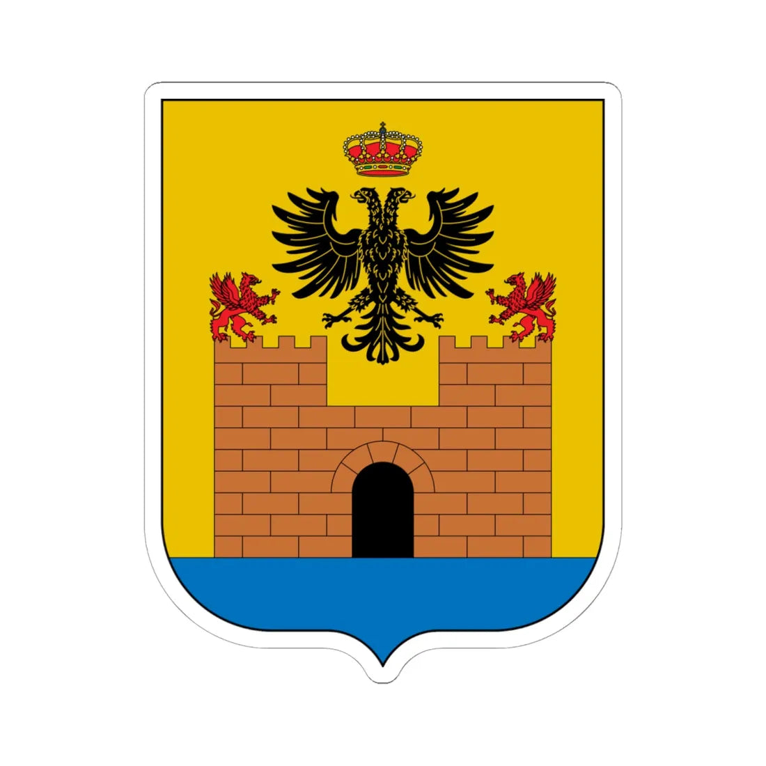 Escudo de Alcudia Islas Baleares (Spain) (Coat of Arms) STICKER Vinyl Kiss-Cut Decal 6 Inch White - The Sticker Space