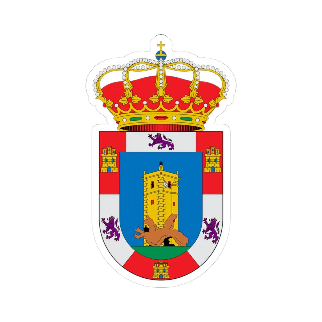 Escudo de Aldea del Cano Cáceres (Spain) (Coat of Arms) STICKER Vinyl Kiss-Cut Decal 3 Inch White - The Sticker Space