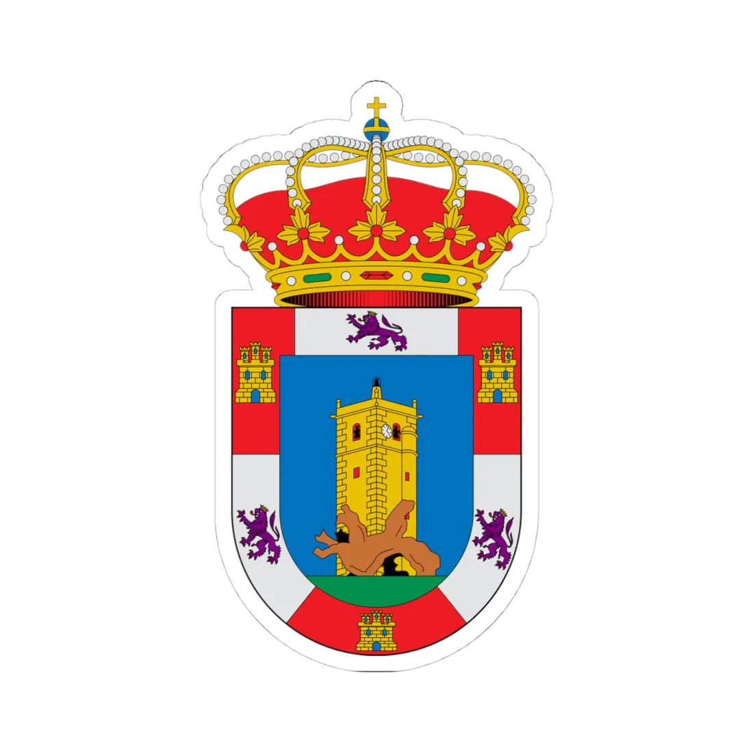 Escudo de Aldea del Cano Cáceres (Spain) (Coat of Arms) STICKER Vinyl Kiss-Cut Decal 4 Inch White - The Sticker Space