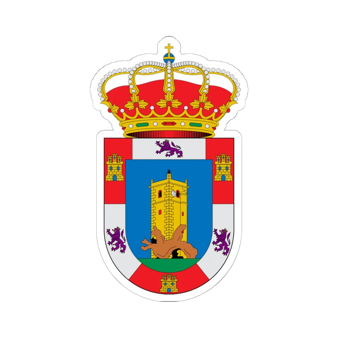 Escudo de Aldea del Cano Cáceres (Spain) (Coat of Arms) STICKER Vinyl Kiss-Cut Decal 6 Inch White - The Sticker Space