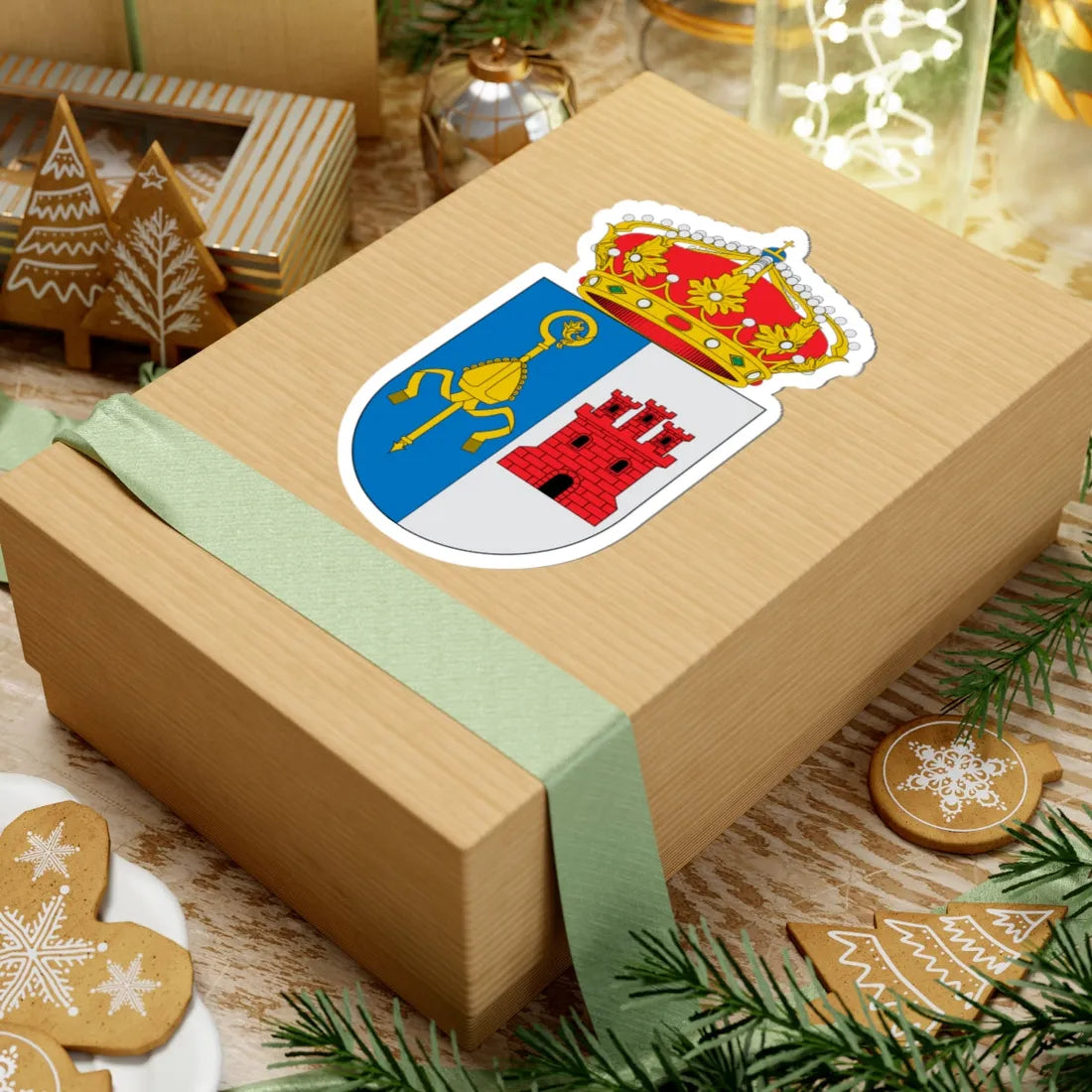 Escudo de Aldea del Obispo (Spain) (Coat of Arms) STICKER Vinyl Kiss-Cut Decal - The Sticker Space