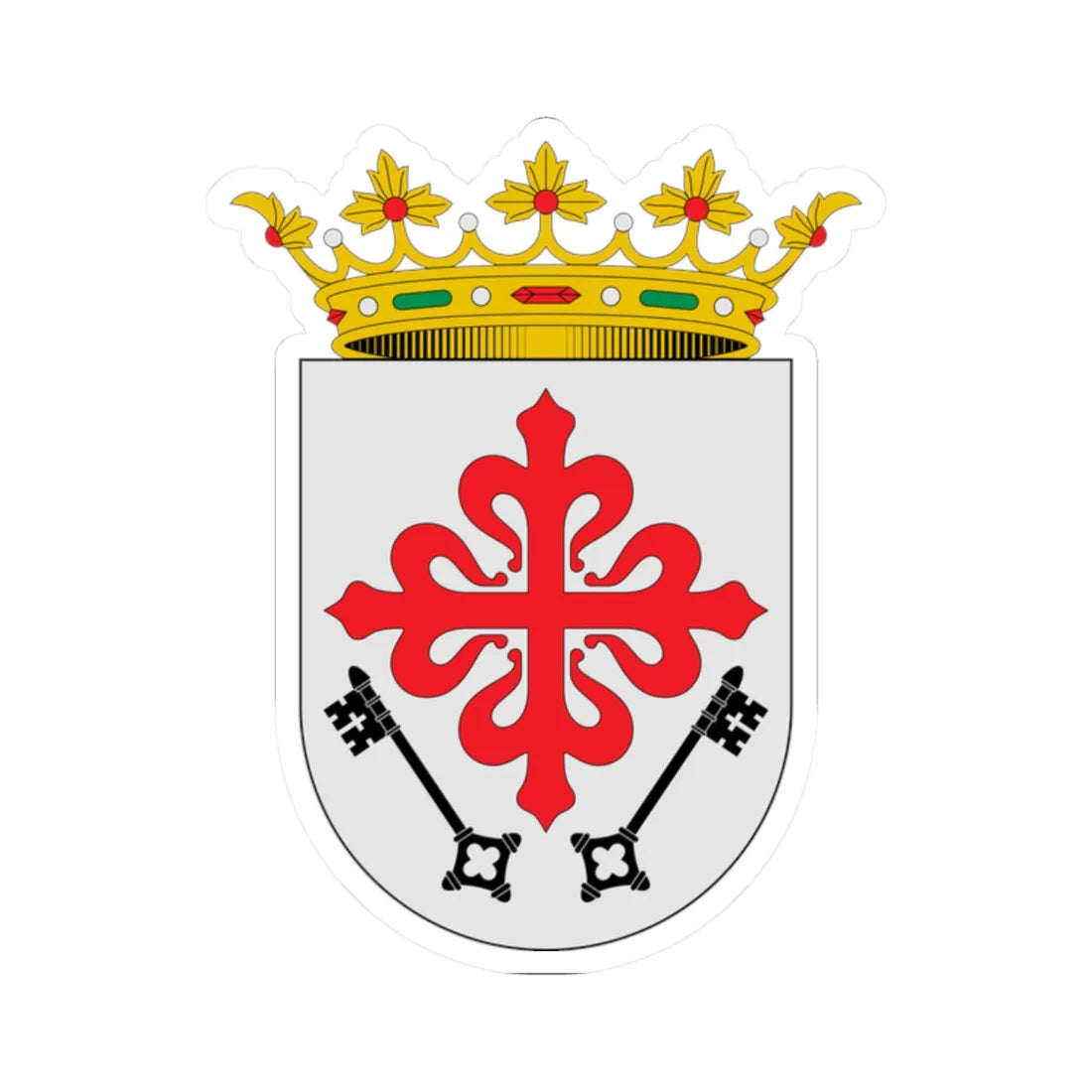 Escudo de Aldea del Rey Ciudad Real (Spain) (Coat of Arms) STICKER Vinyl Kiss-Cut Decal 2 Inch White - The Sticker Space